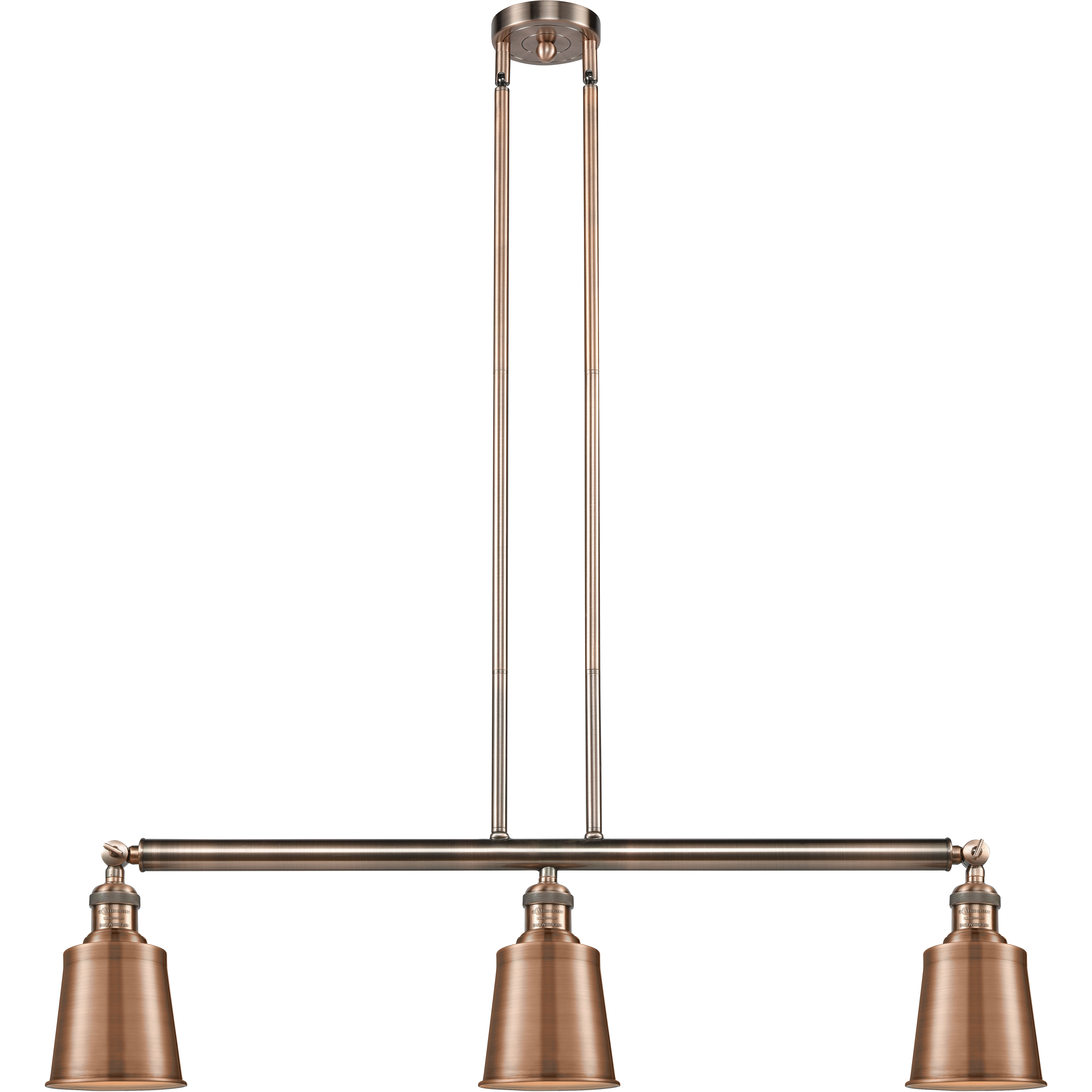 Franklin Restoration Addison 3 Light 38 inch Antique Copper Island Light Ceiling Light, Franklin Restoration