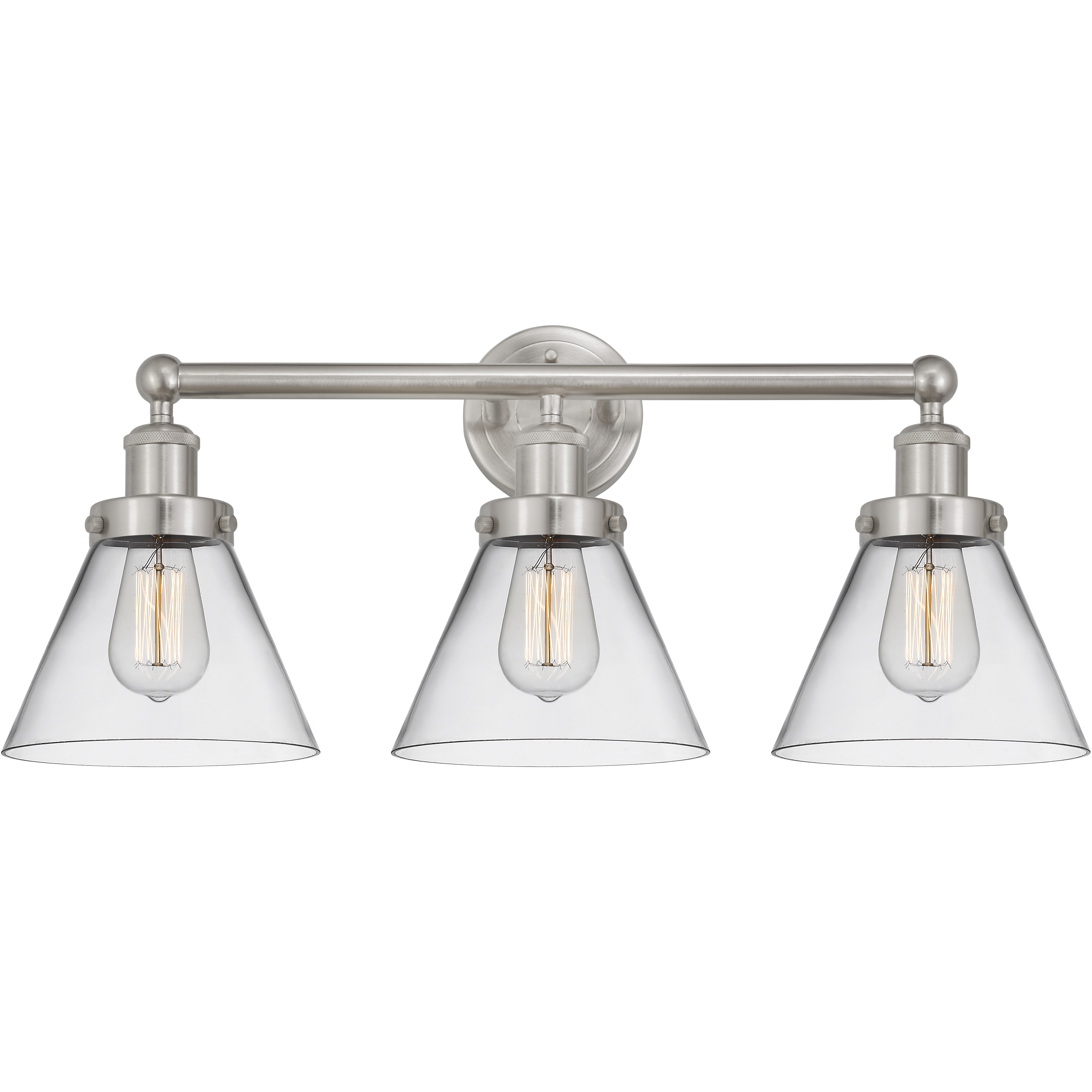 Cone 3 Light 25.75 inch Brushed Satin Nickel Bath Vanity Light Wall Light