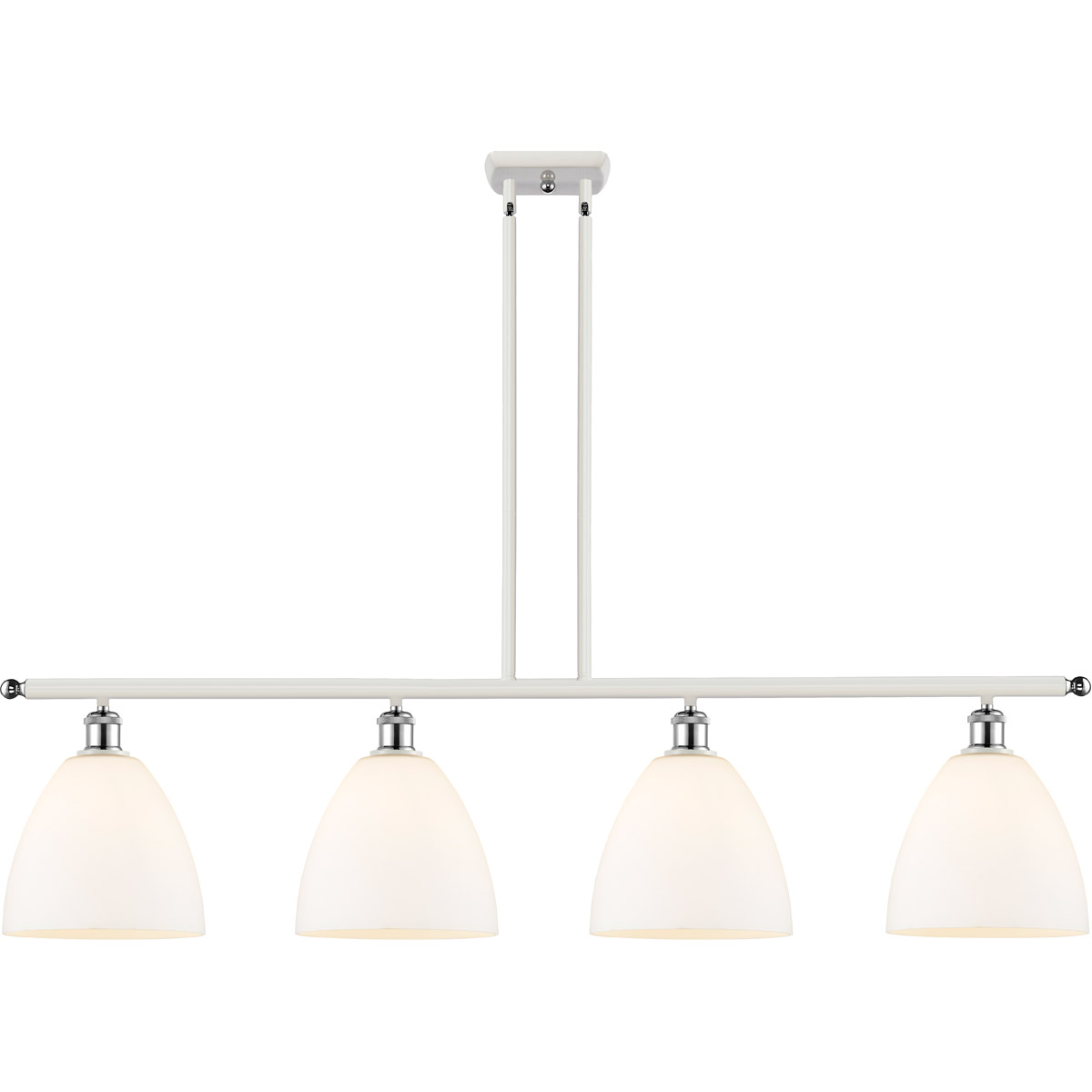 Ballston Ballston Dome LED 48 inch White and Polished Chrome Island Light Ceiling Light in Matte White Glass