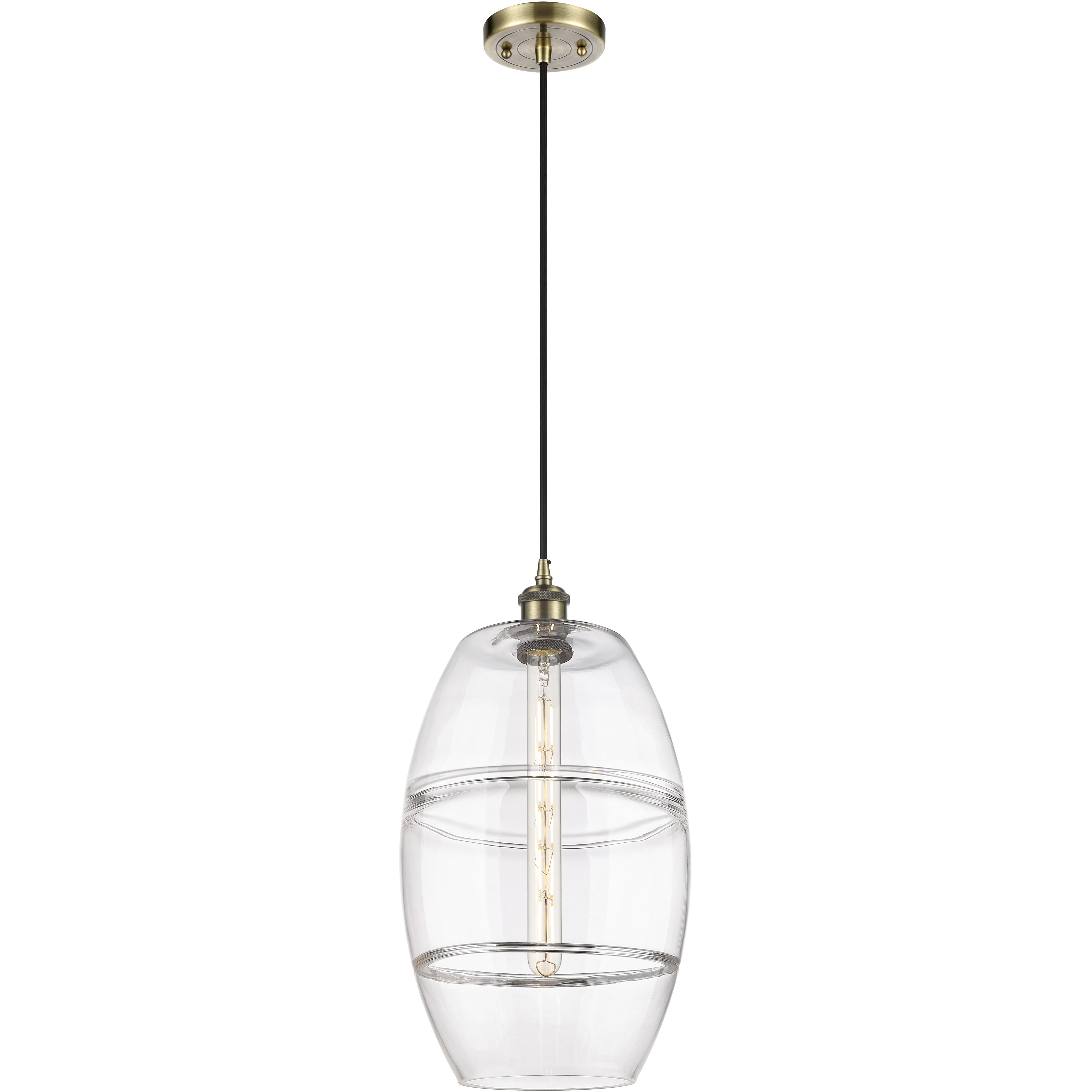 Ballston Vaz 1 Light 10 inch Antique Brass Cord Hung Mini Pendant Ceiling Light