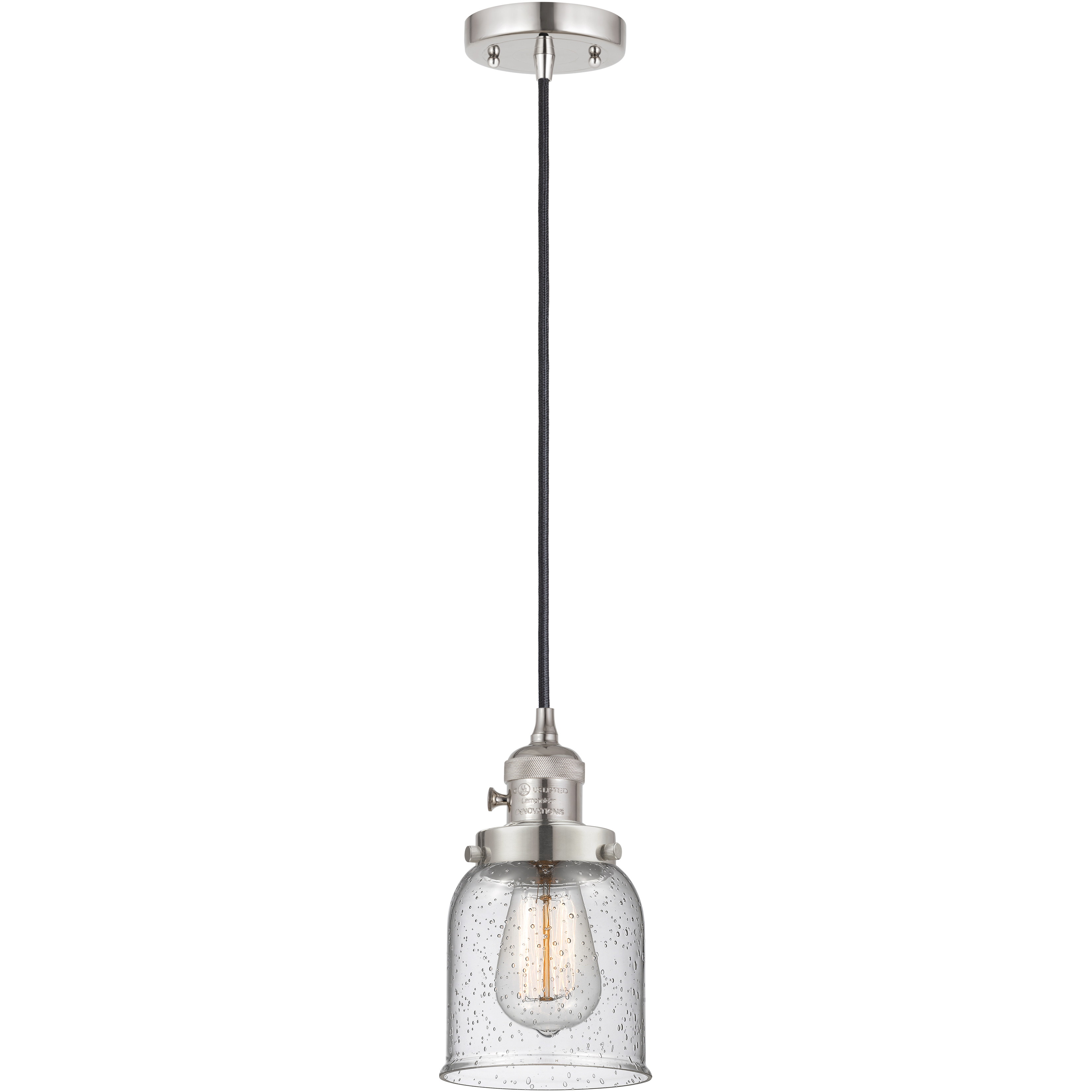Franklin Restoration Bell 1 Light 5 inch Polished Nickel Mini Pendant Ceiling Light in Incandescent, Seedy