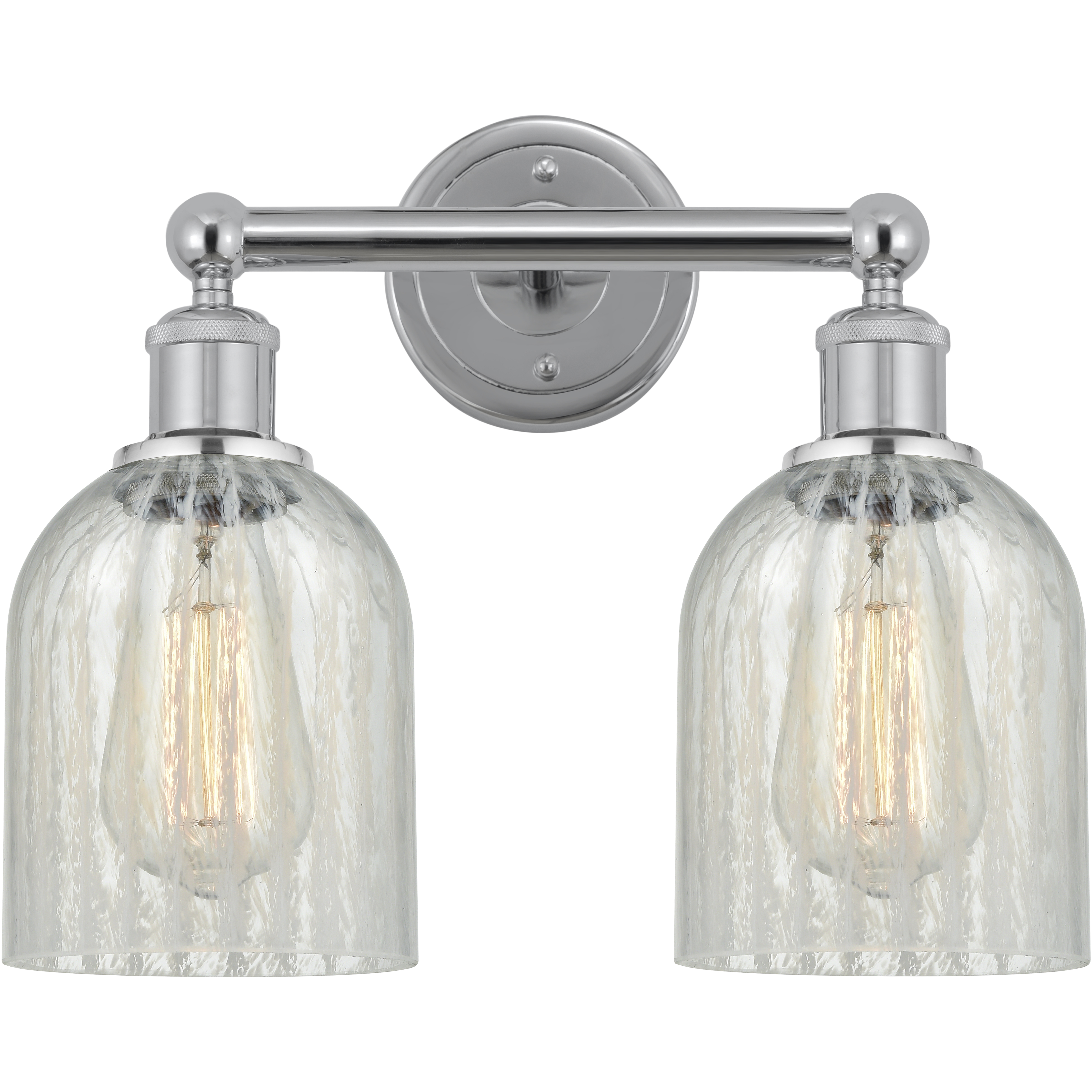 Edison Caledonia 2 Light 14 inch Polished Chrome Bath Vanity Light Wall Light in Mouchette Glass