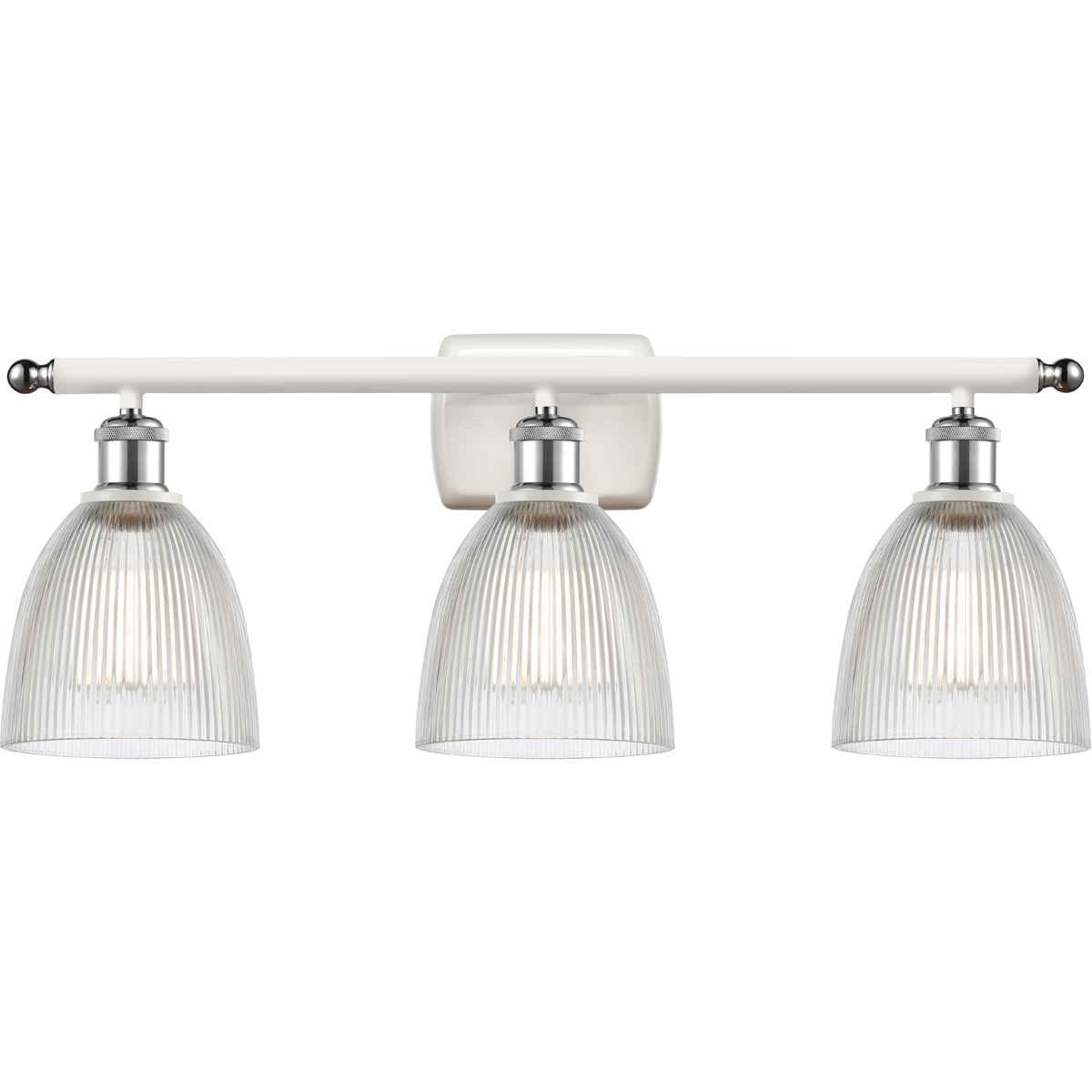 Ballston Castile LED 26 inch White and Polished Chrome Bath Vanity Light Wall Light in Clear Glass, Ballston