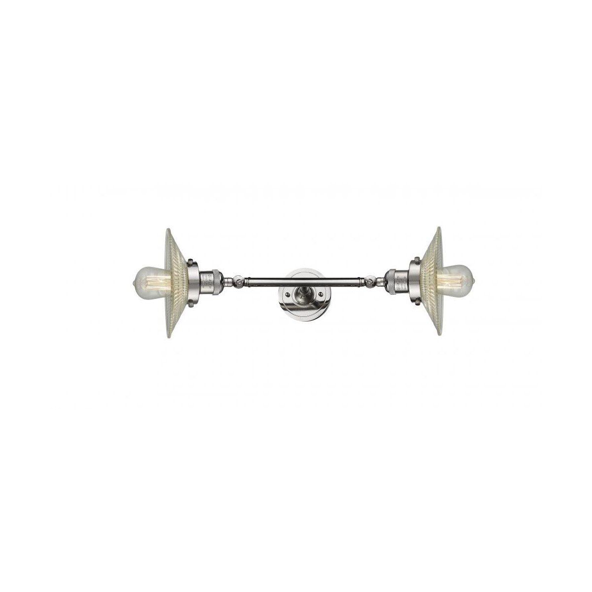 Franklin Restoration Halophane LED 9 inch Polished Nickel Bath Vanity Light Wall Light in Clear Halophane Glass, Franklin Restoration