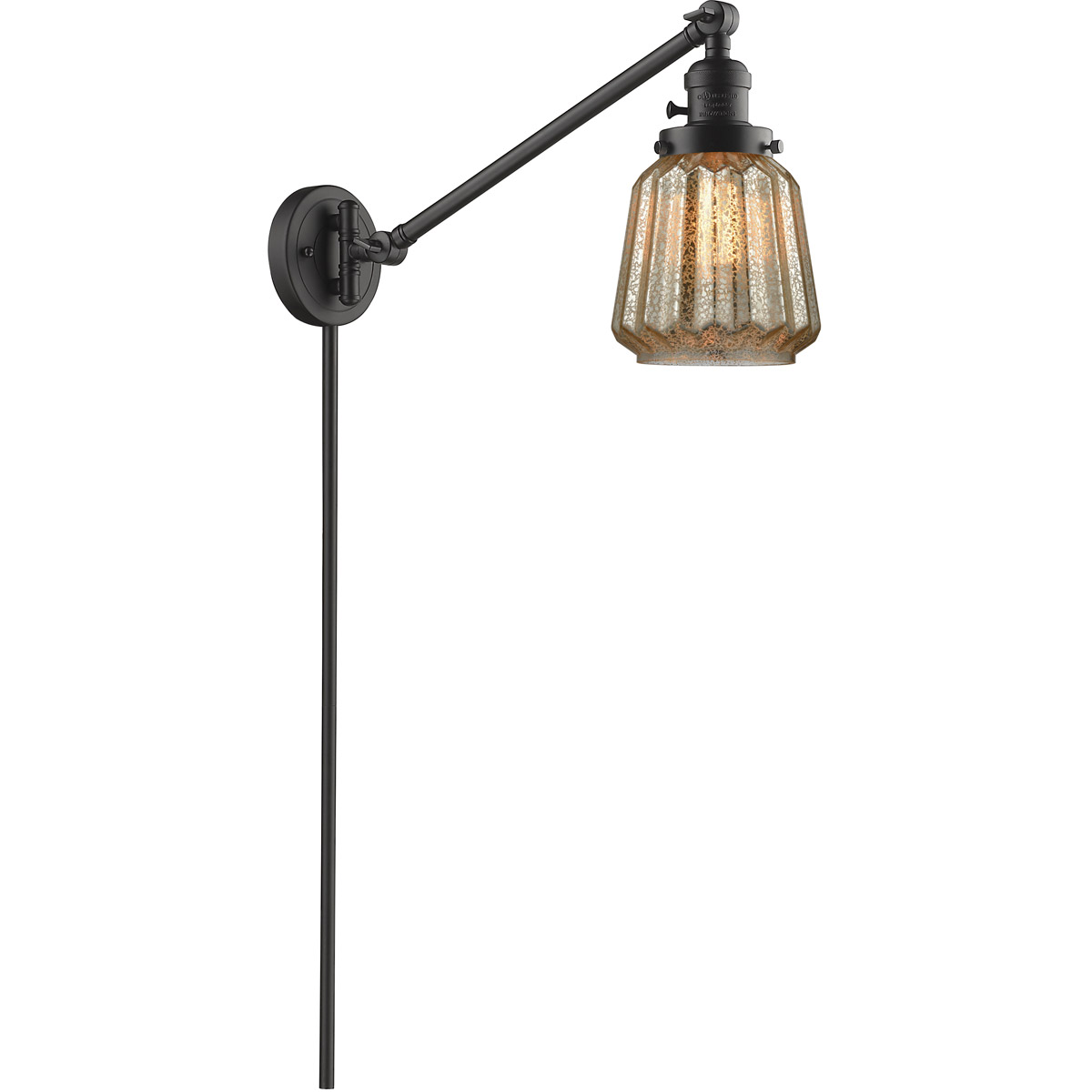 Chatham 35 inch 60.00 watt Oil Rubbed Bronze Swing Arm Wall Light, Franklin Restoration