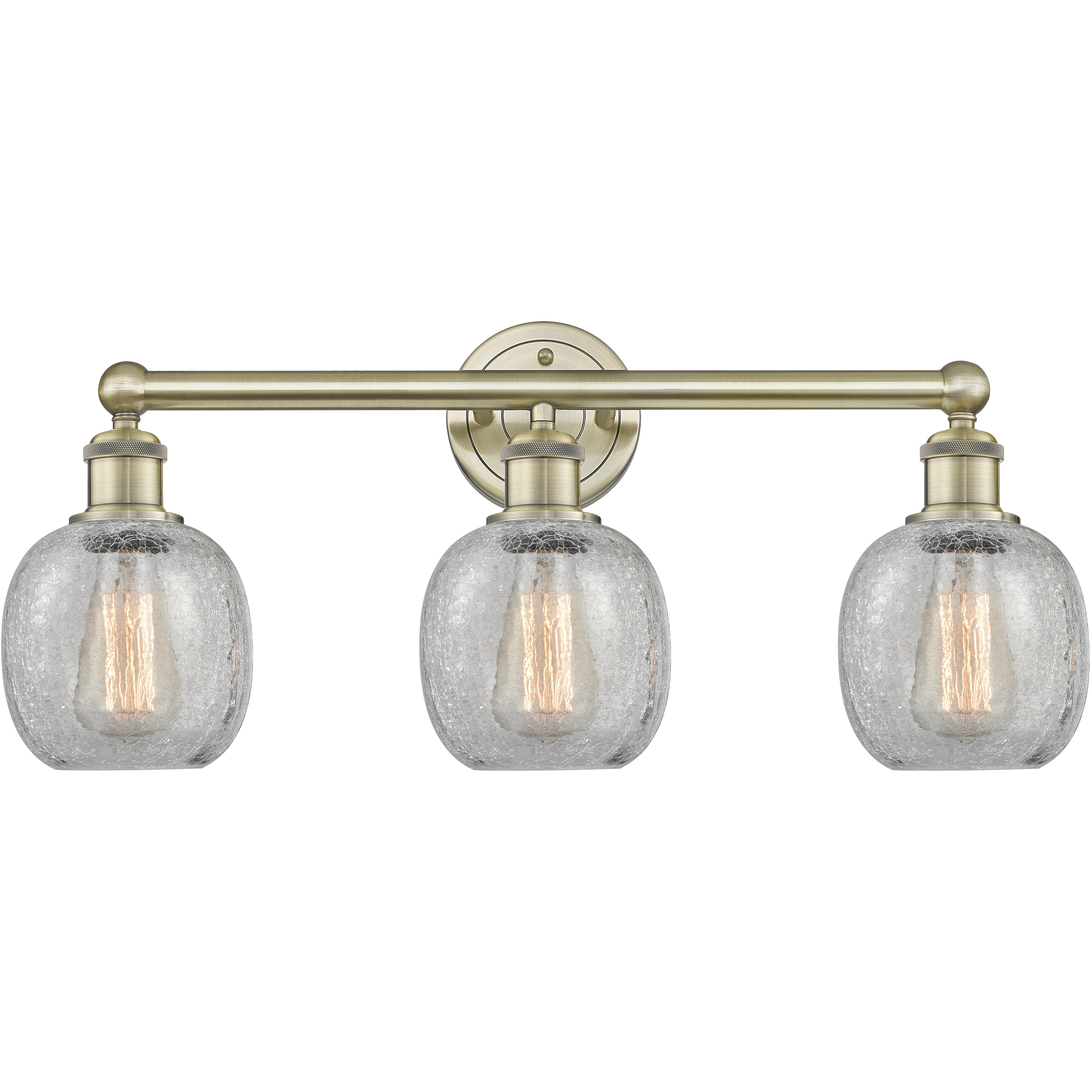 Belfast 3 Light 24 inch Antique Brass Bath Vanity Light Wall Light in Clear Crackle