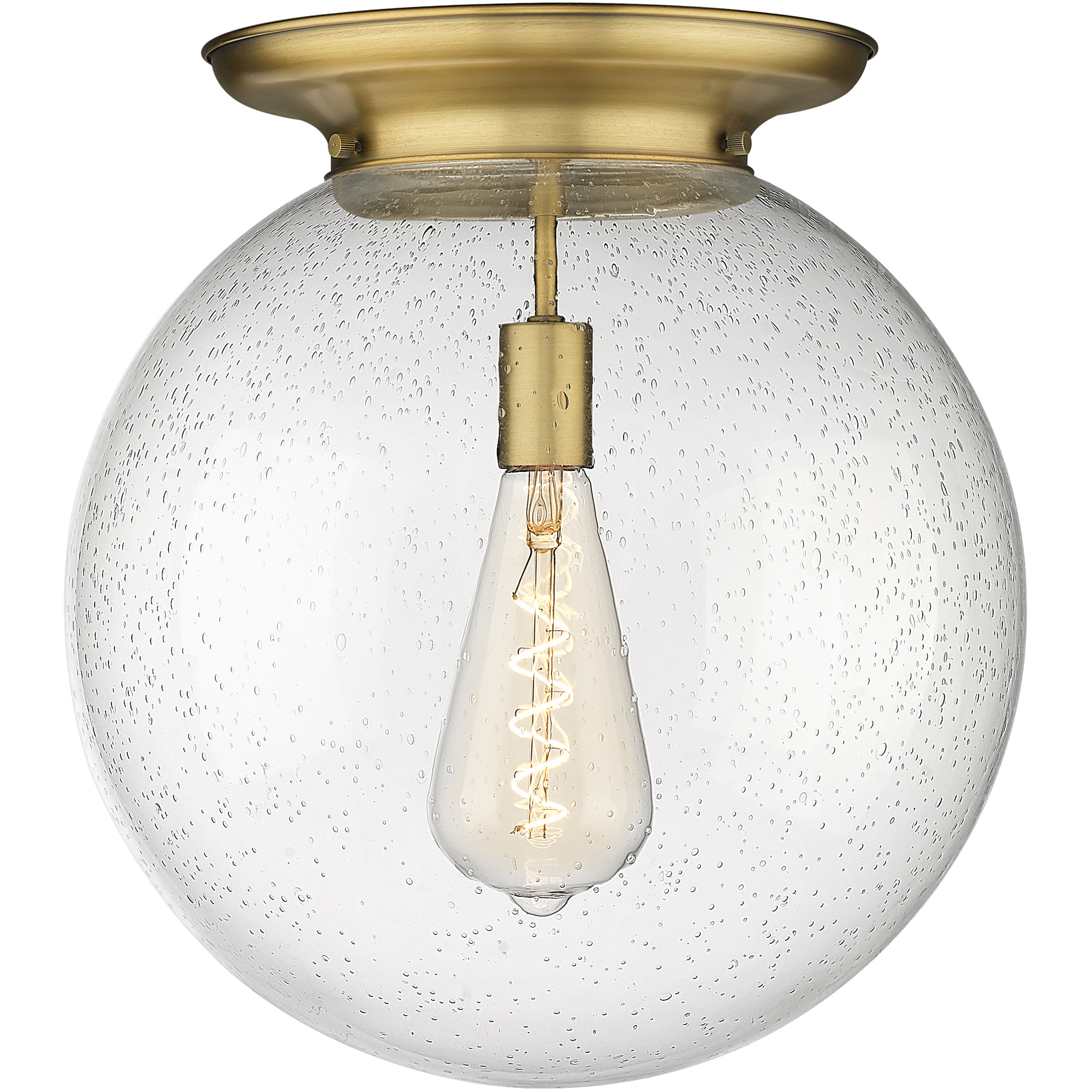 Beacon 1 Light 15.75 inch Brushed Brass Flush Mount Ceiling Light