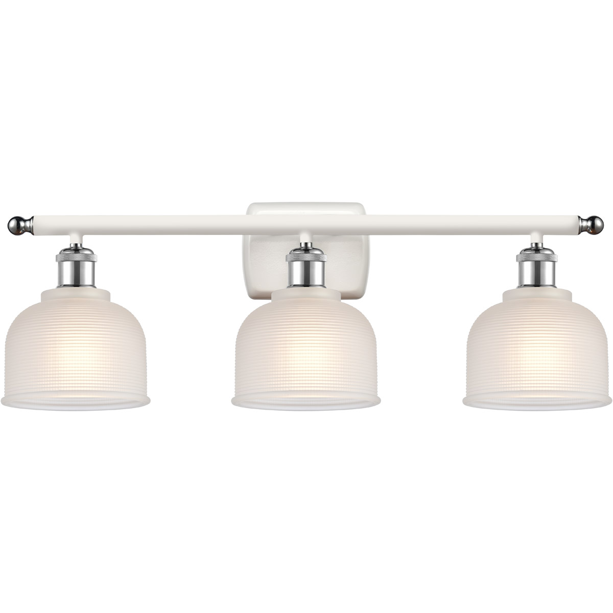 Ballston Dayton LED 26 inch White and Polished Chrome Bath Vanity Light Wall Light in White Glass, Ballston