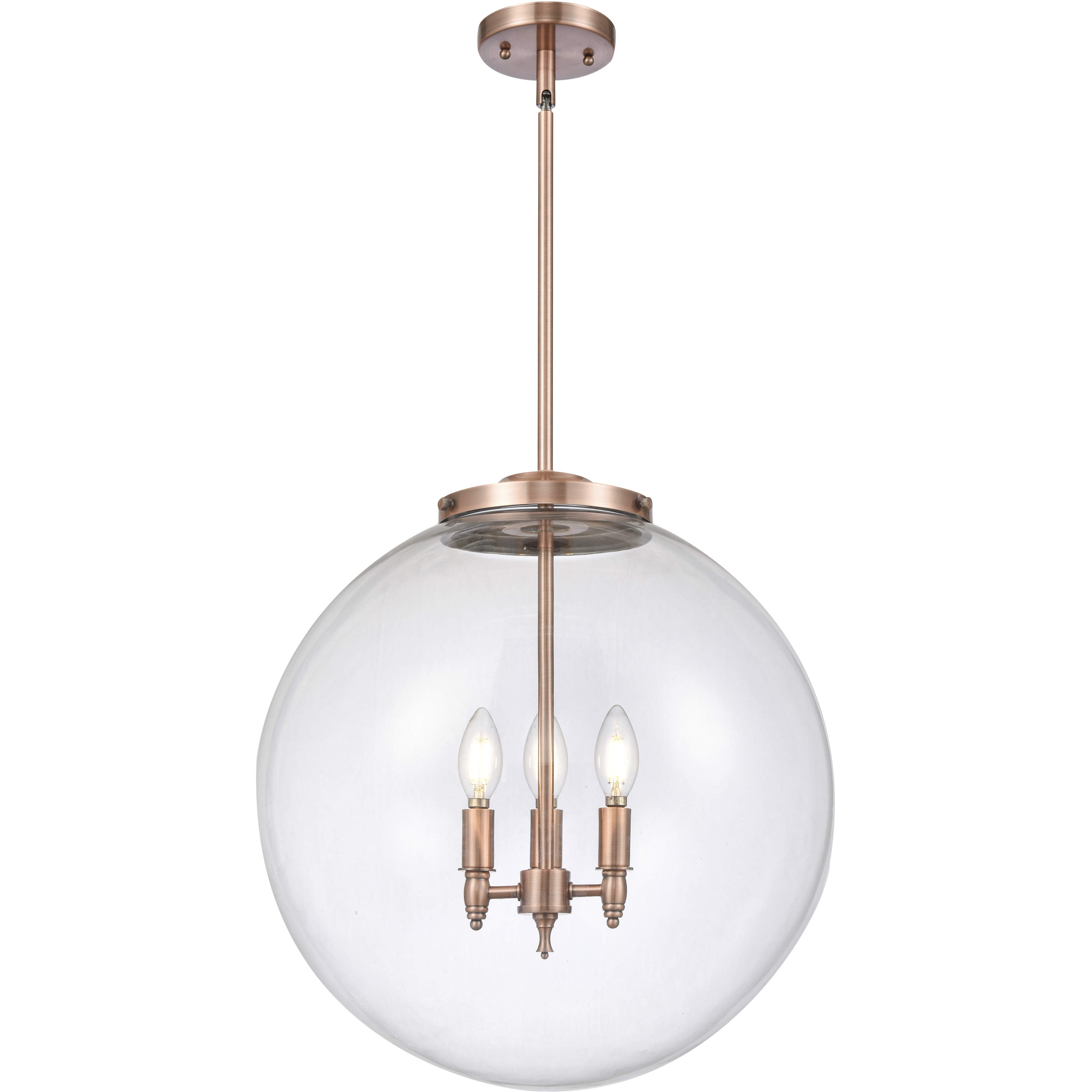 Franklin Restoration Beacon LED 18 inch Antique Copper Statement Pendant Ceiling Light in Clear
