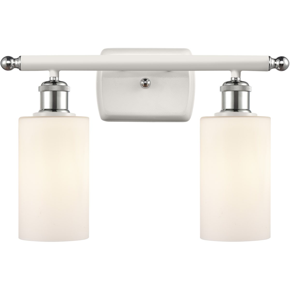 Ballston Clymer LED 16 inch White and Polished Chrome Bath Vanity Light Wall Light in Matte White Glass, Ballston