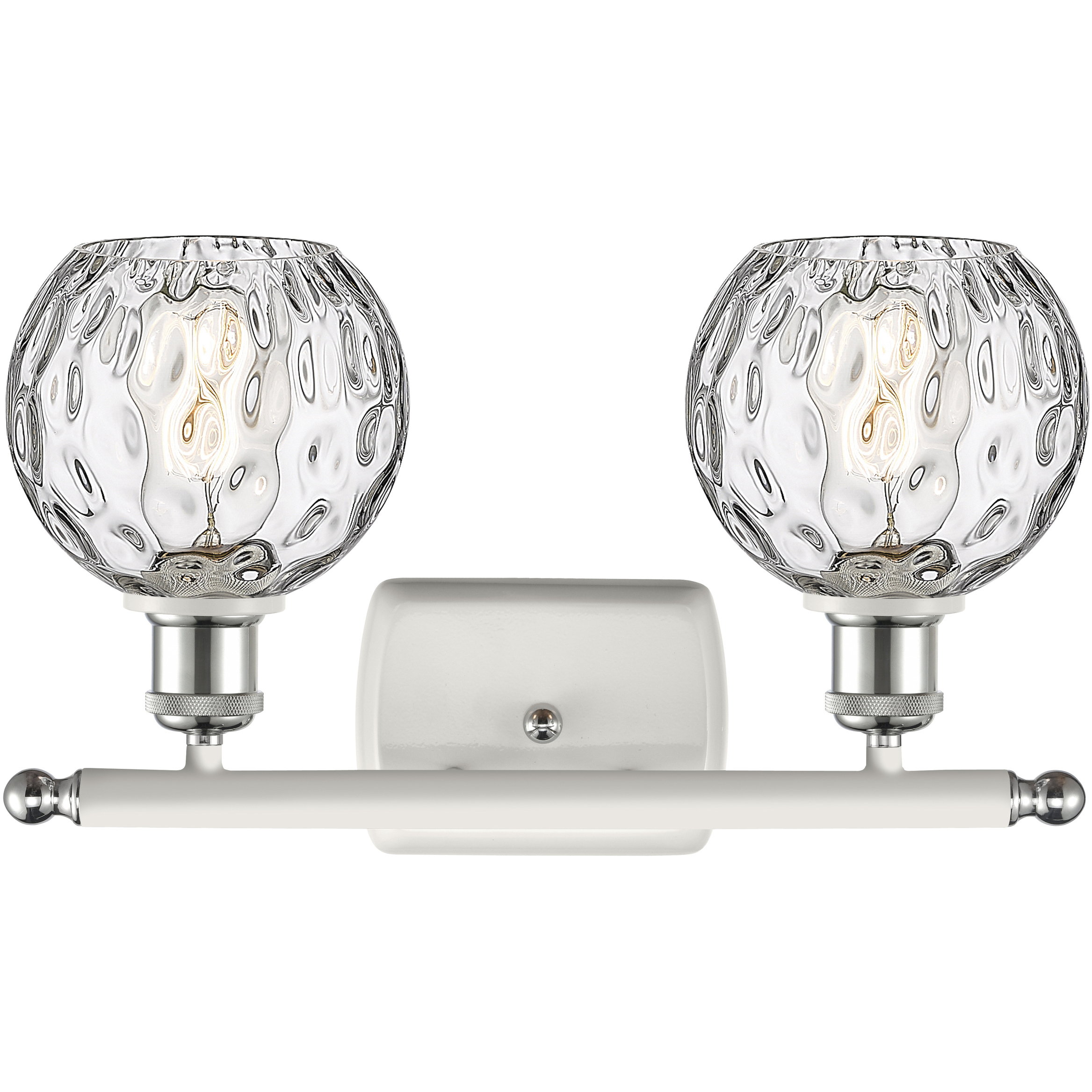 Ballston Athens Water Glass 2 Light 16 inch White and Polished Chrome Bath Vanity Light Wall Light