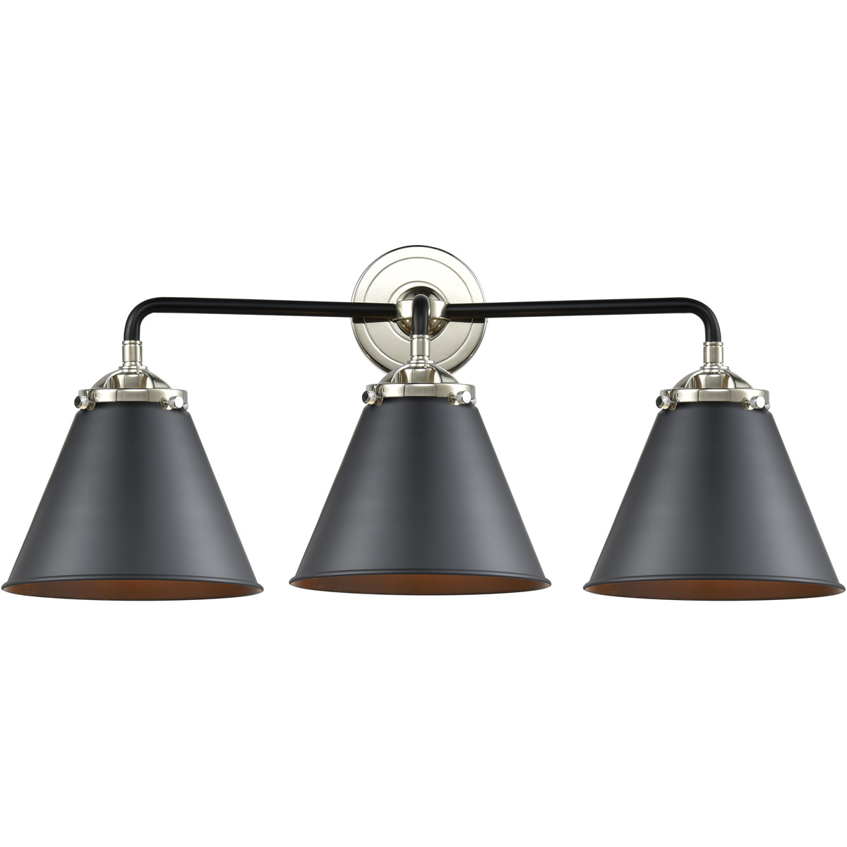 Nouveau Appalachian LED 26 inch Black Polished Nickel Bath Vanity Light Wall Light in Matte Black, Nouveau