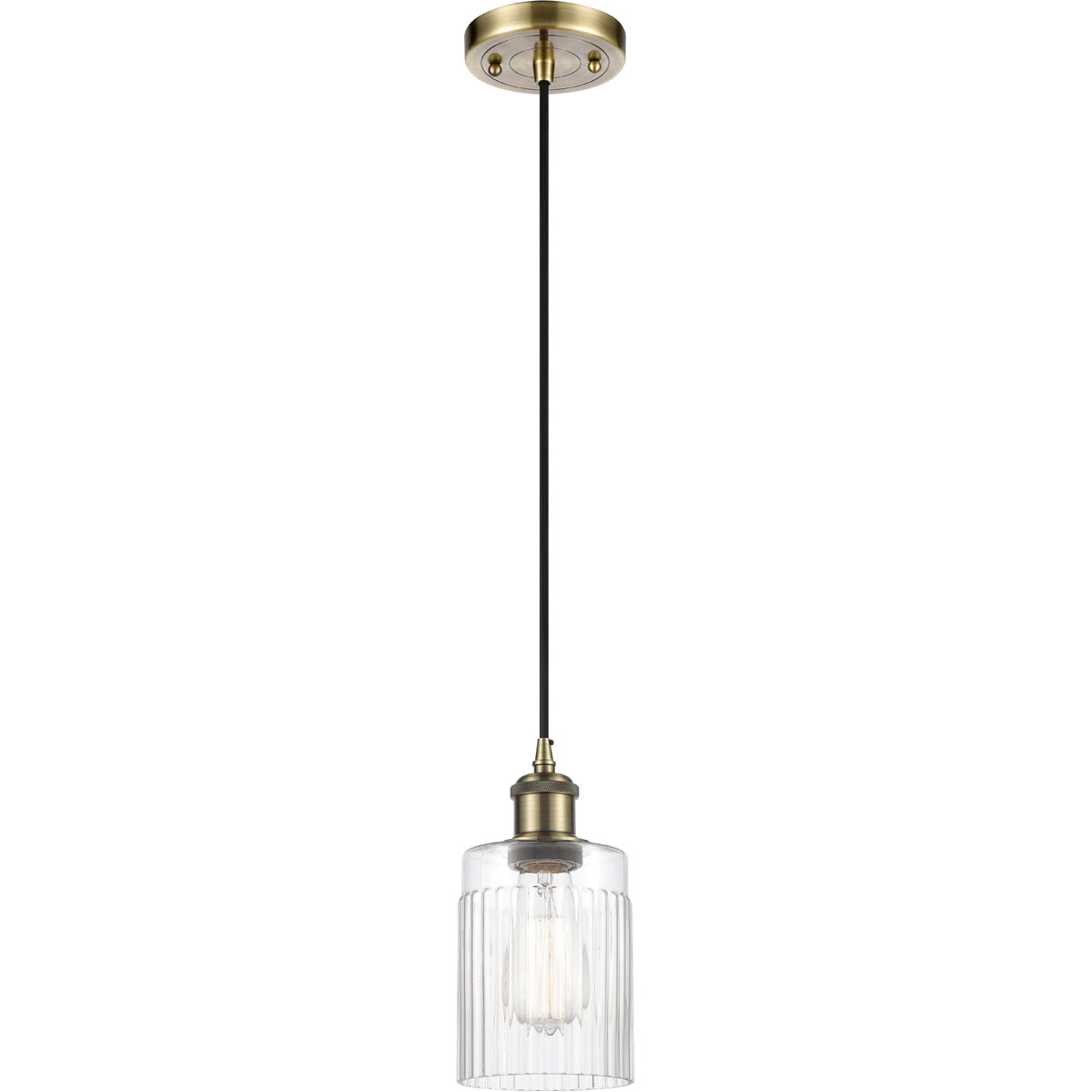 Ballston Hadley 1 Light 5 inch Antique Brass Mini Pendant Ceiling Light in Incandescent, Clear Glass, Ballston