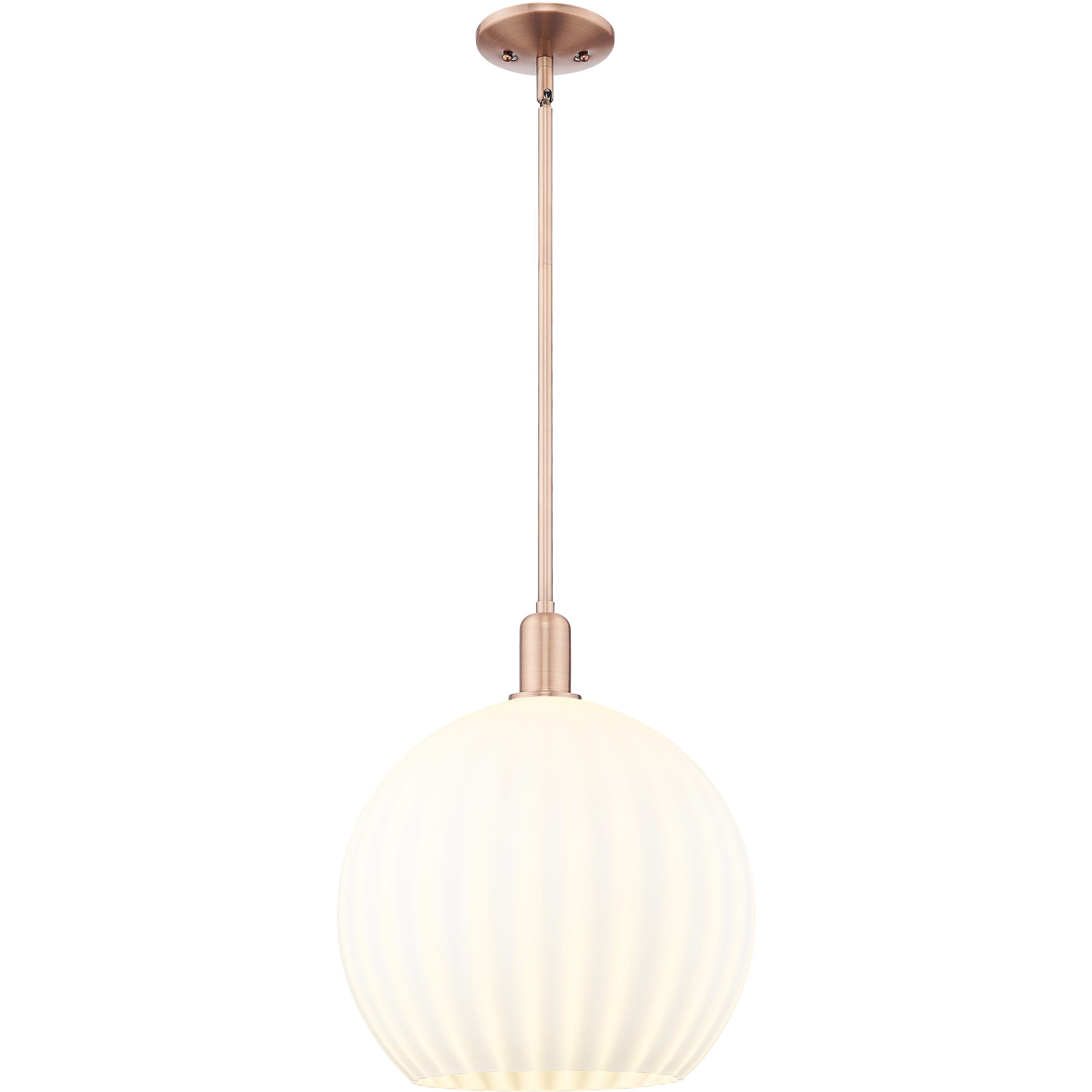 Arcadia White Venetian 1 Light 13.75 inch Antique Copper Mini Pendant Ceiling Light