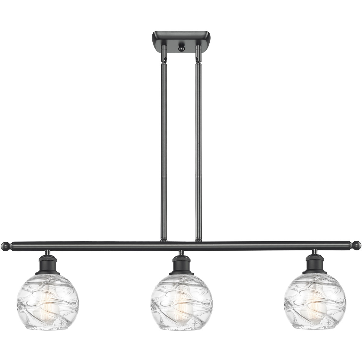 Ballston Small Deco Swirl LED 36 inch Matte Black Island Light Ceiling Light, Ballston