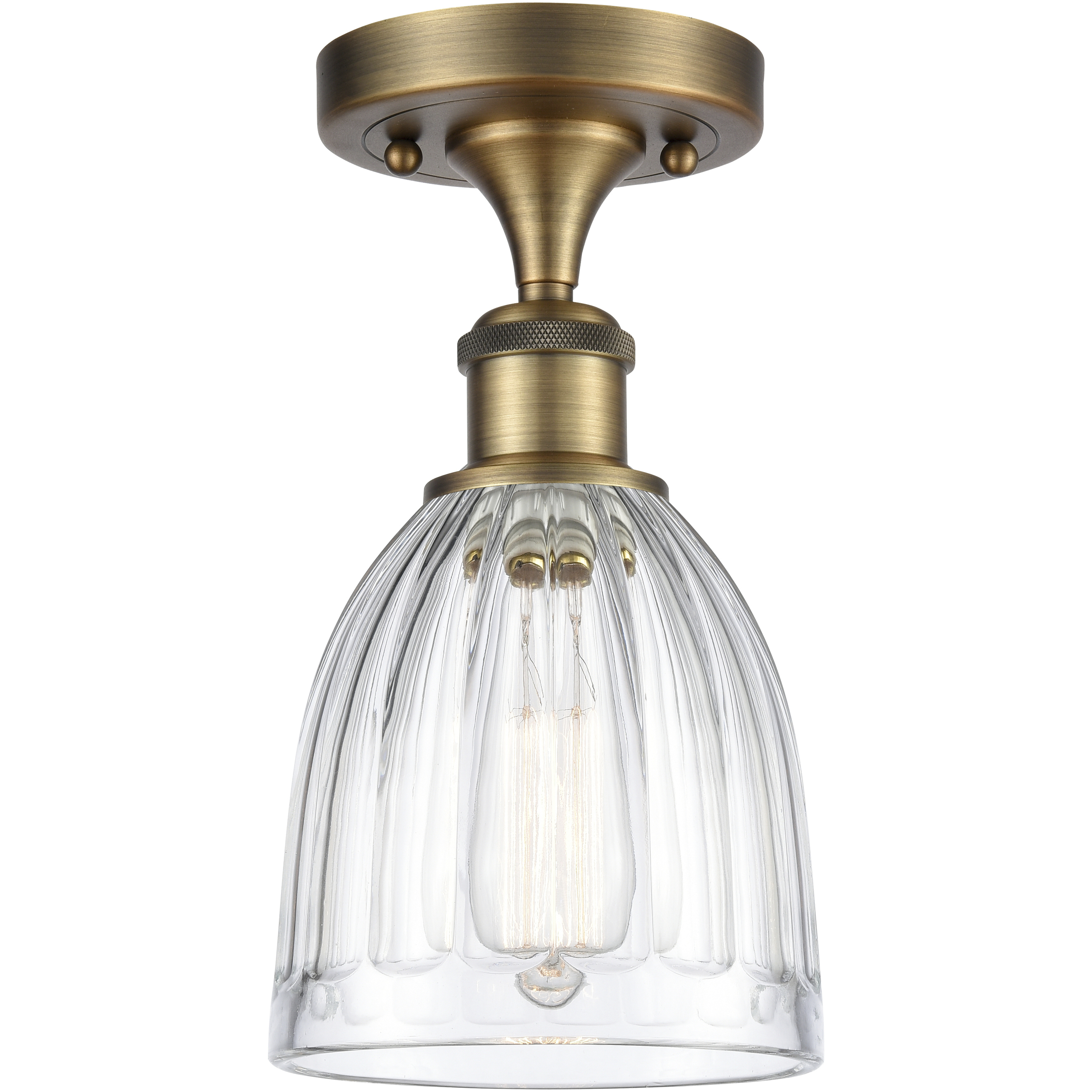 Brookfield 1 Light 5.75 inch Brushed Brass Semi-Flush Mount Ceiling Light