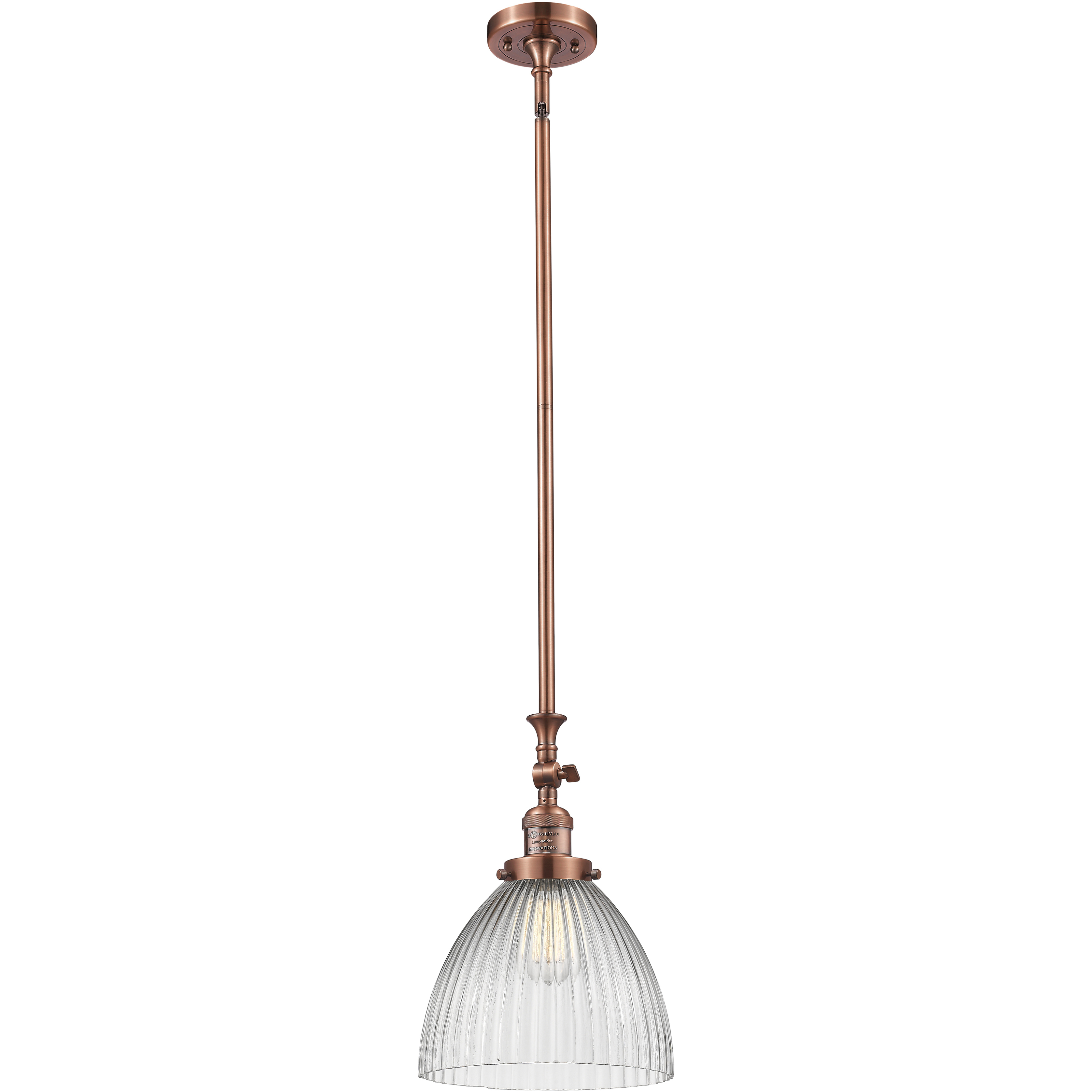 Franklin Restoration Seneca Falls LED 9.5 inch Antique Copper Mini Pendant Ceiling Light, Franklin Restoration