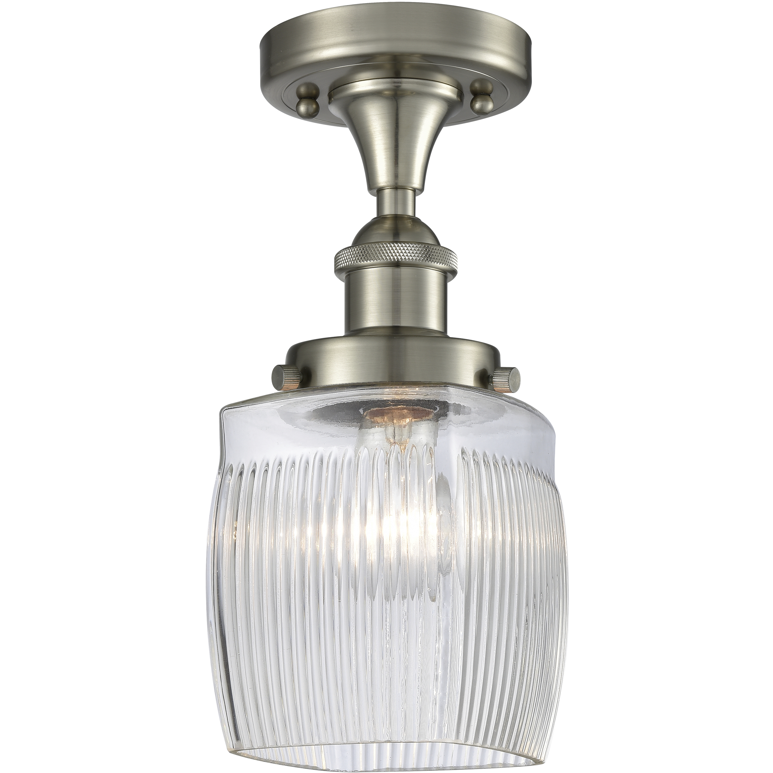 Colton 1 Light 6 inch Brushed Satin Nickel Semi-Flush Mount Ceiling Light