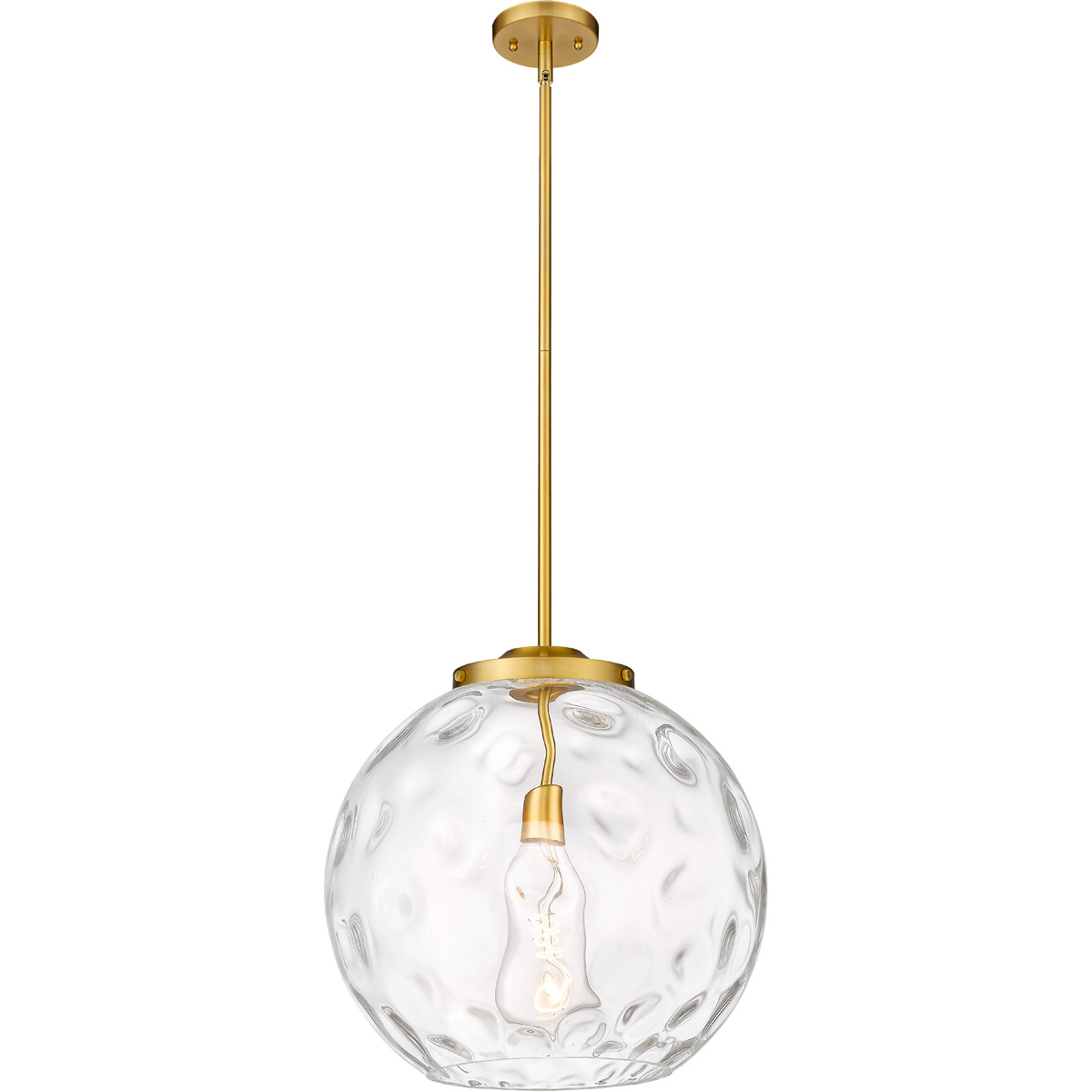 Ballston Athens Water Glass 1 Light 16 inch Satin Gold Pendant Ceiling Light