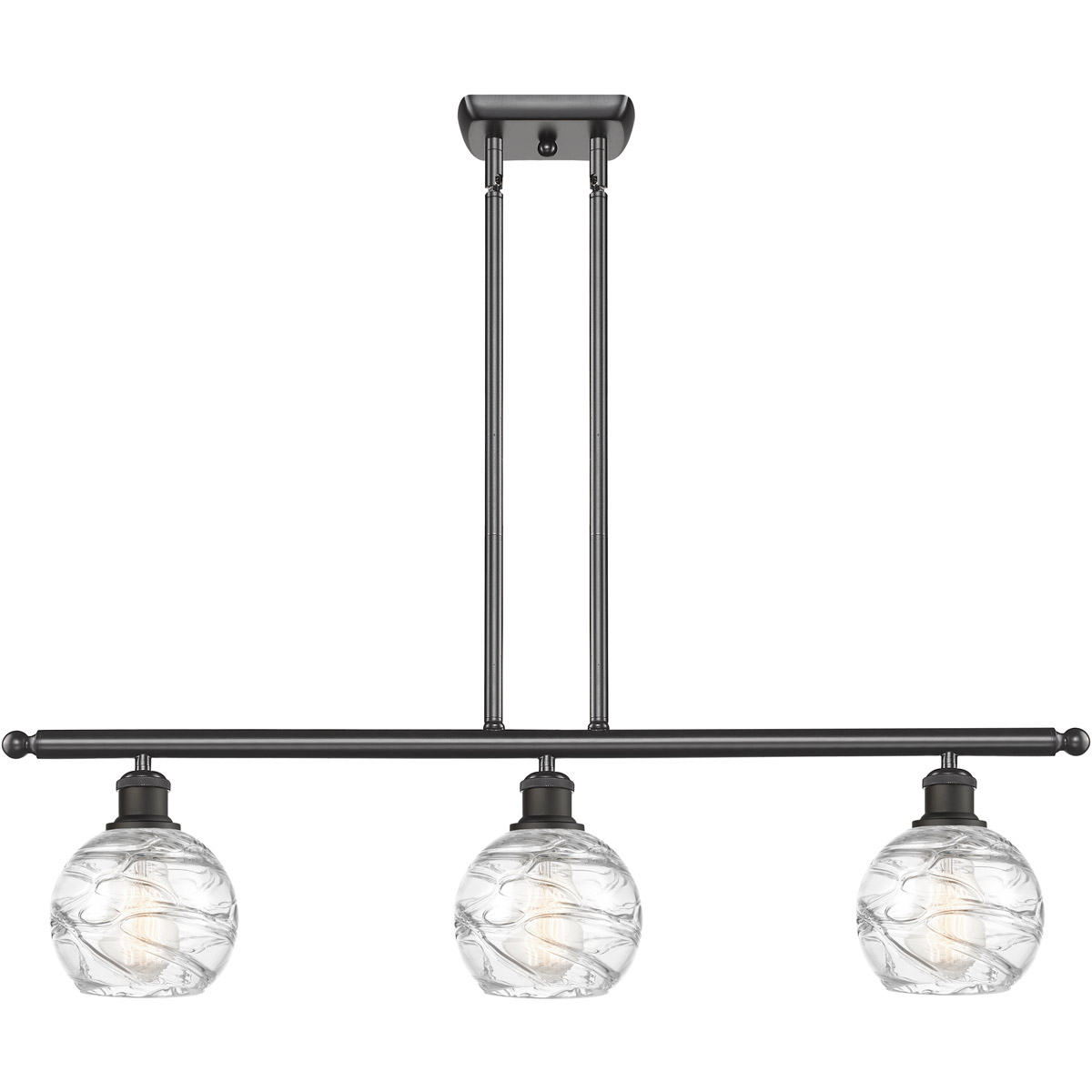 Ballston Small Deco Swirl 3 Light 36 inch Oil Rubbed Bronze Island Light Ceiling Light, Ballston