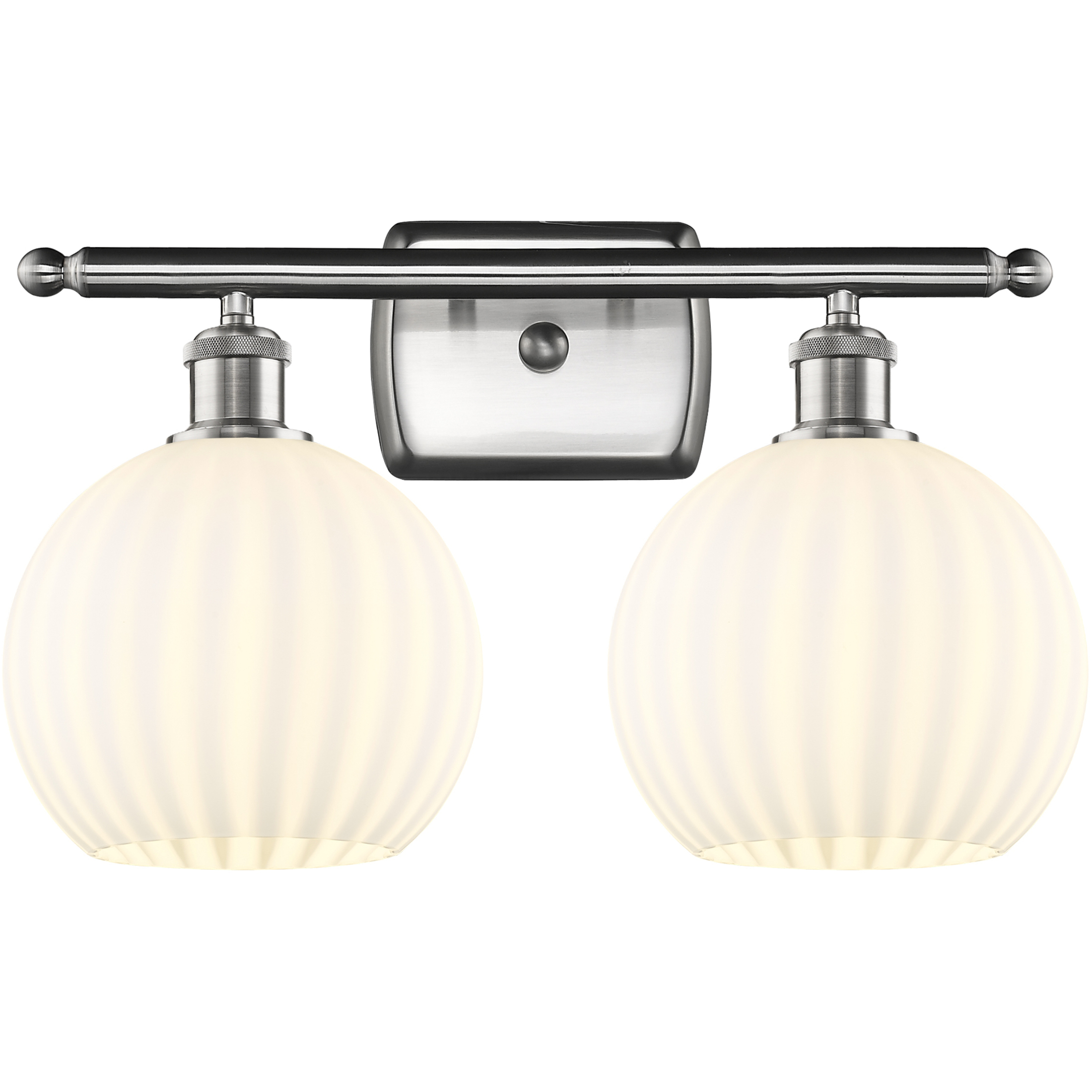 Ballston White Venetian 2 Light 18 inch Brushed Satin Nickel Bath Vanity Light Wall Light