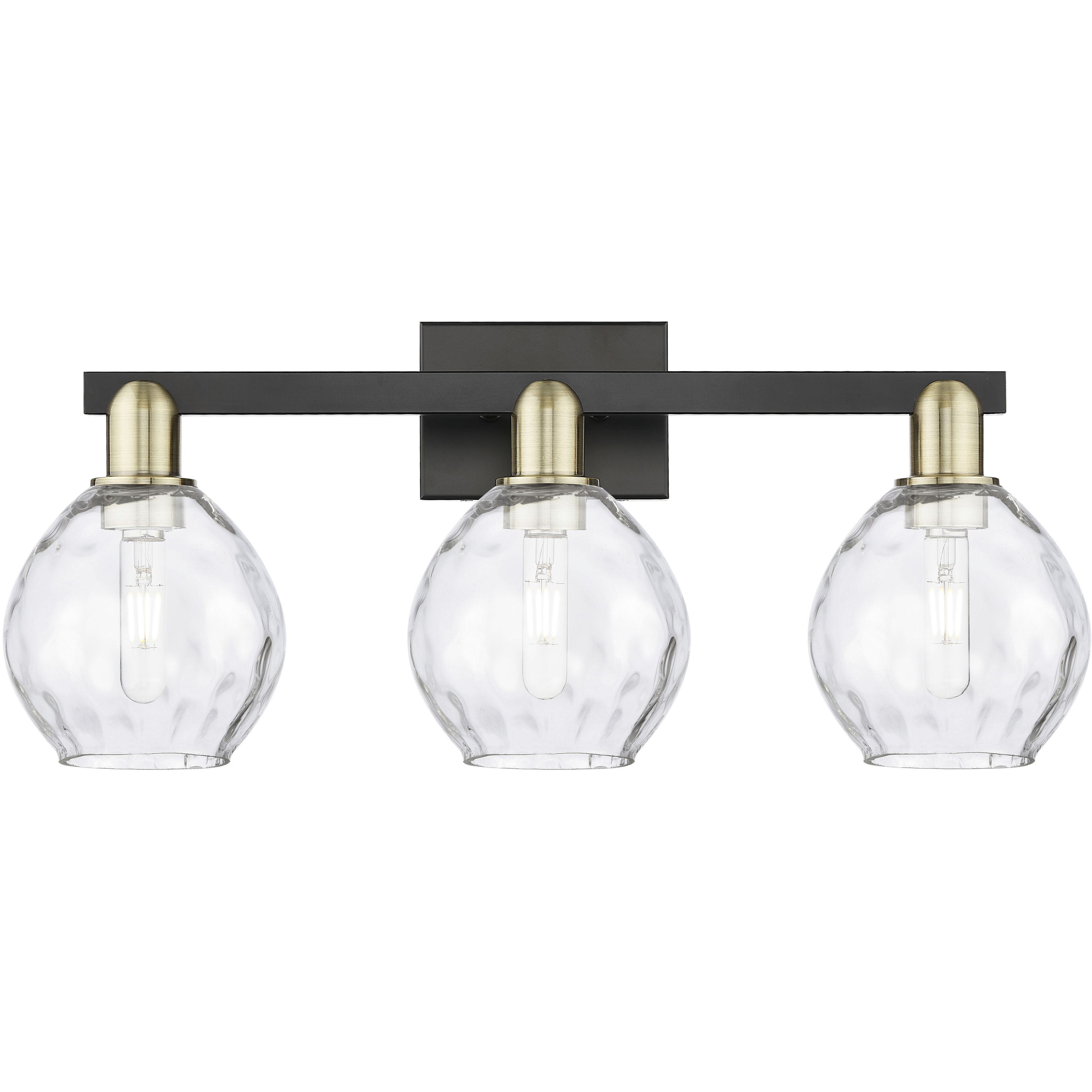 Arcadia Waverly 3 Light 25 inch Black Antique Brass Bath Vanity Light Wall Light