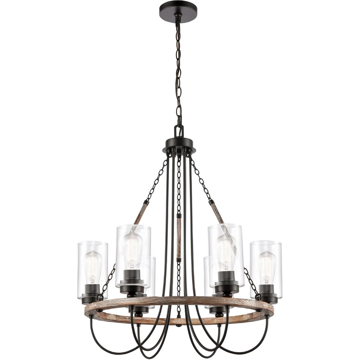 Paladin LED 25 inch Matte Black Chandelier Ceiling Light in Clear Glass