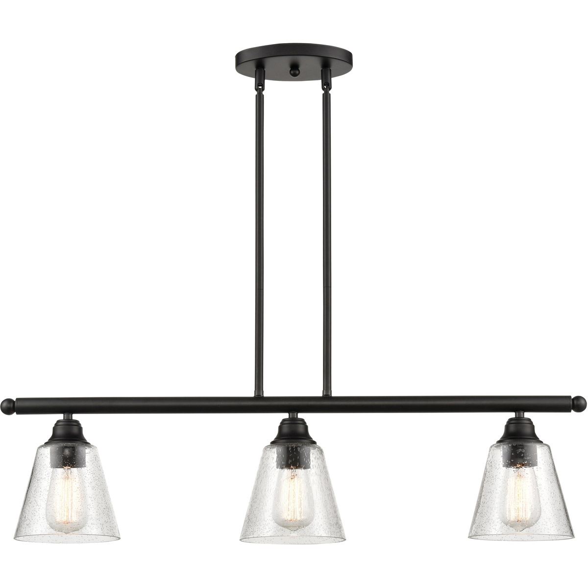 Franklin Restoration 3 Light 33.75 inch Matte Black Island Light Ceiling Light in Bulb Not Included
