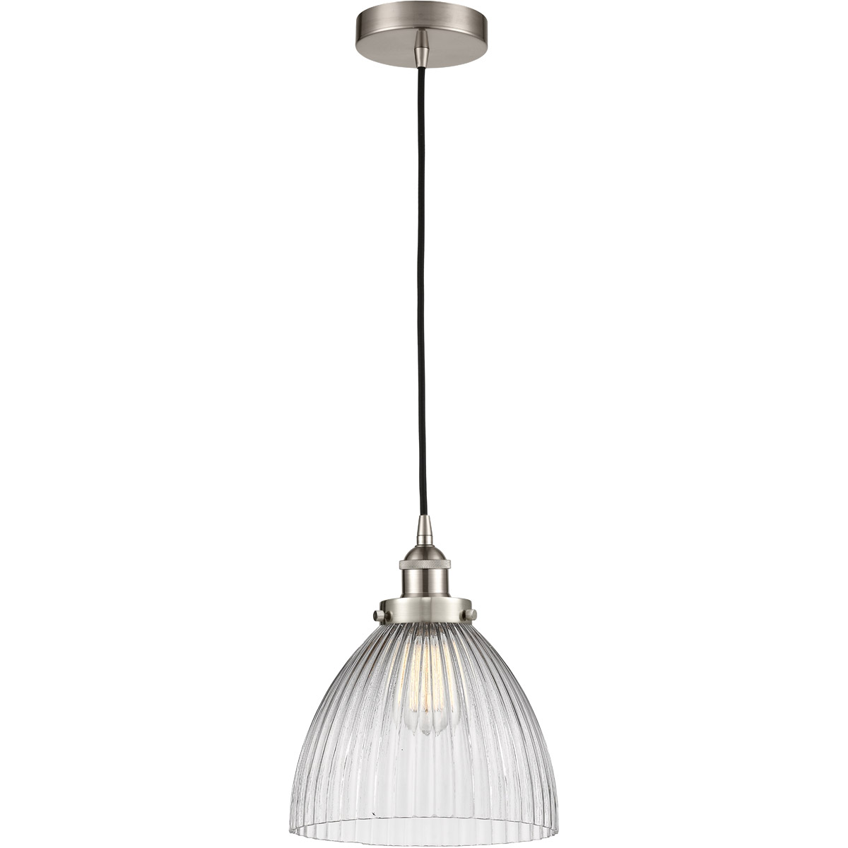 Edison Seneca Falls LED 10 inch Brushed Satin Nickel Mini Pendant Ceiling Light