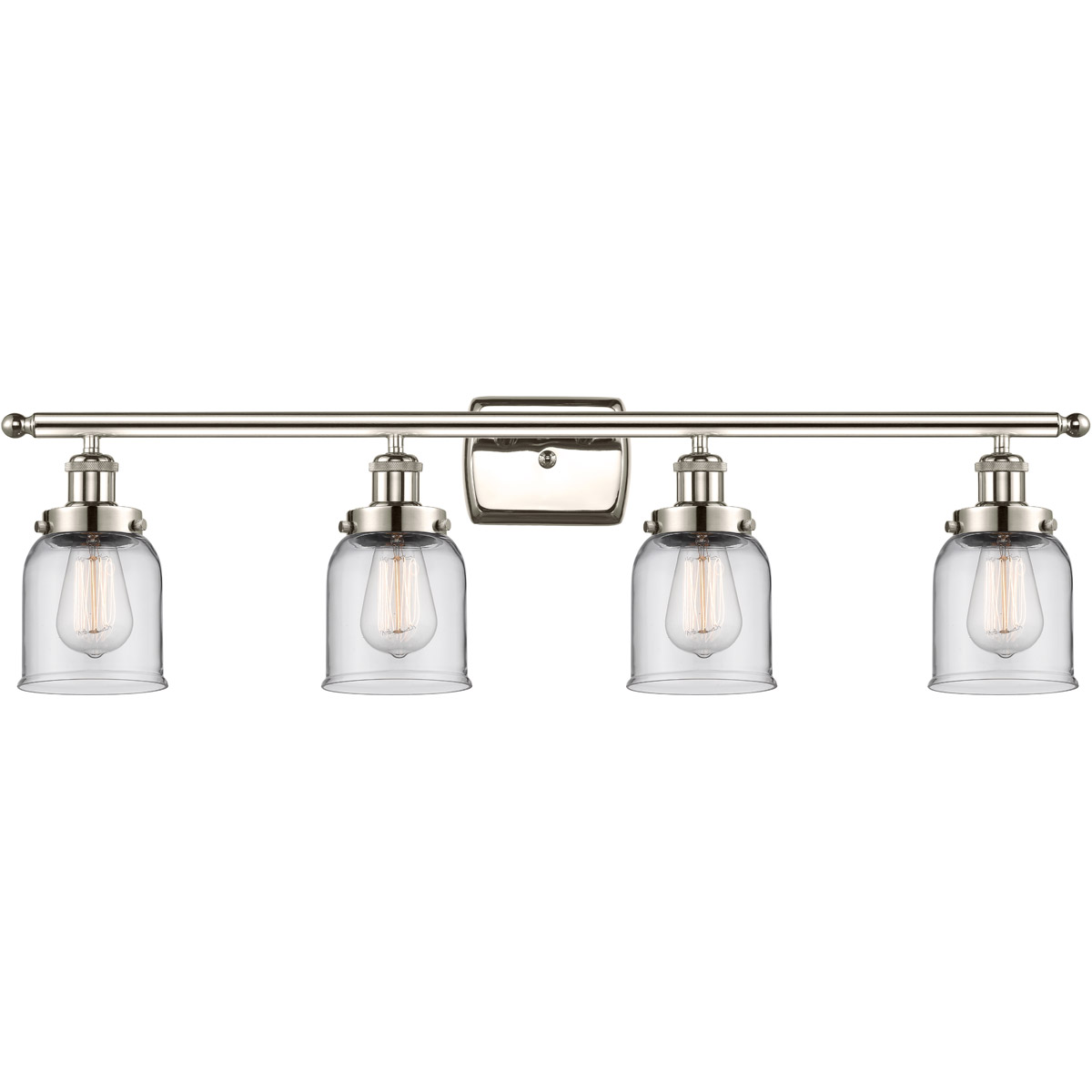 Ballston Small Bell LED 36 inch Polished Nickel Bath Vanity Light Wall Light in Clear Glass