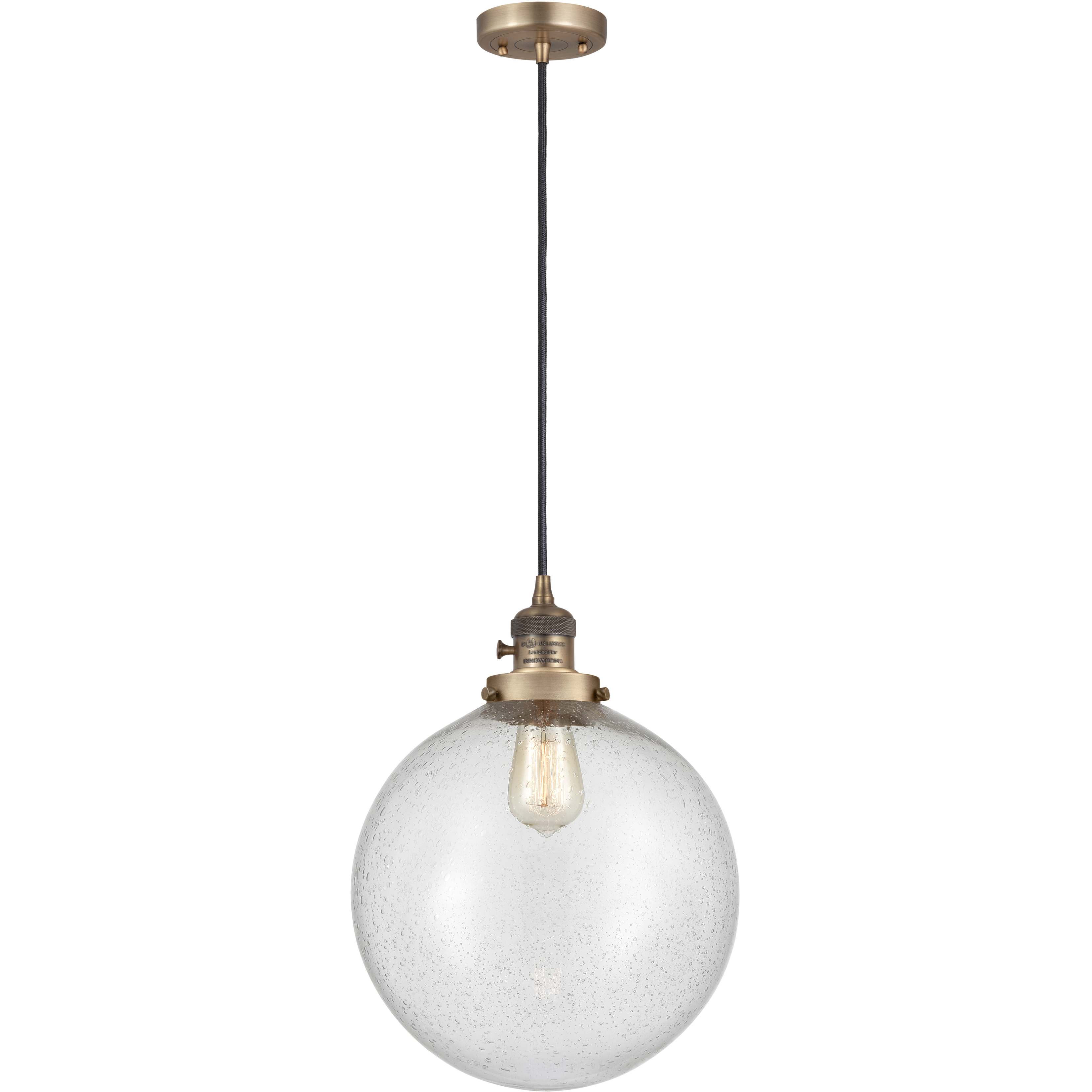 Franklin Restoration Beacon LED 12 inch Brushed Brass Mini Pendant Ceiling Light in Seedy