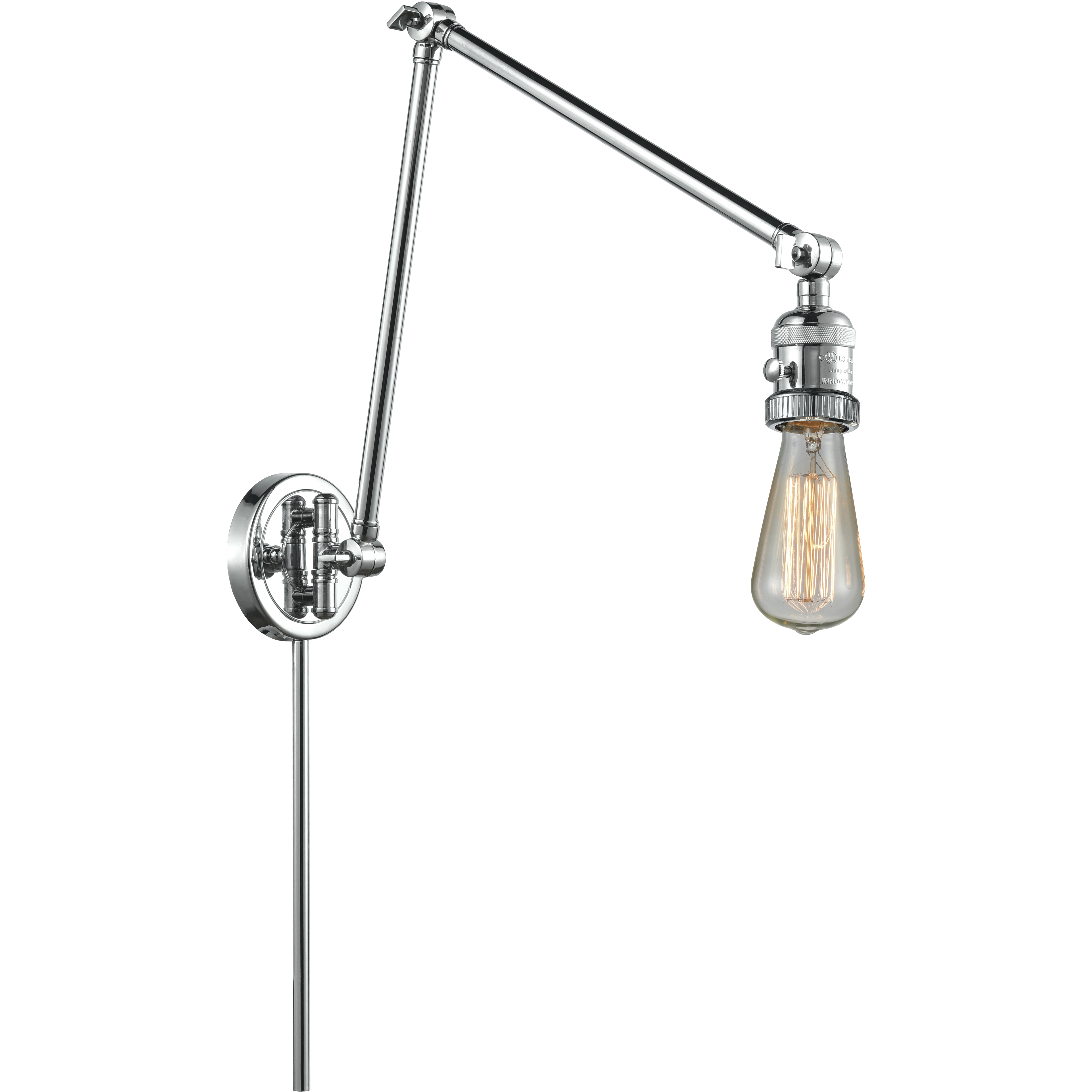 Franklin Restoration Bare Bulb 30 inch 3.5 watt Polished Chrome Swing Arm Wall Light
