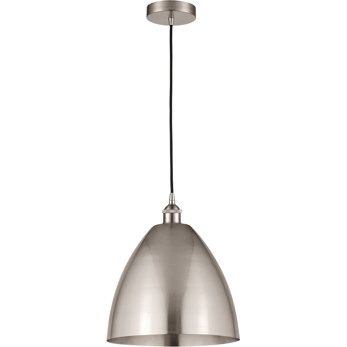 Edison Dome 1 Light 12 inch Brushed Satin Nickel Mini Pendant Ceiling Light