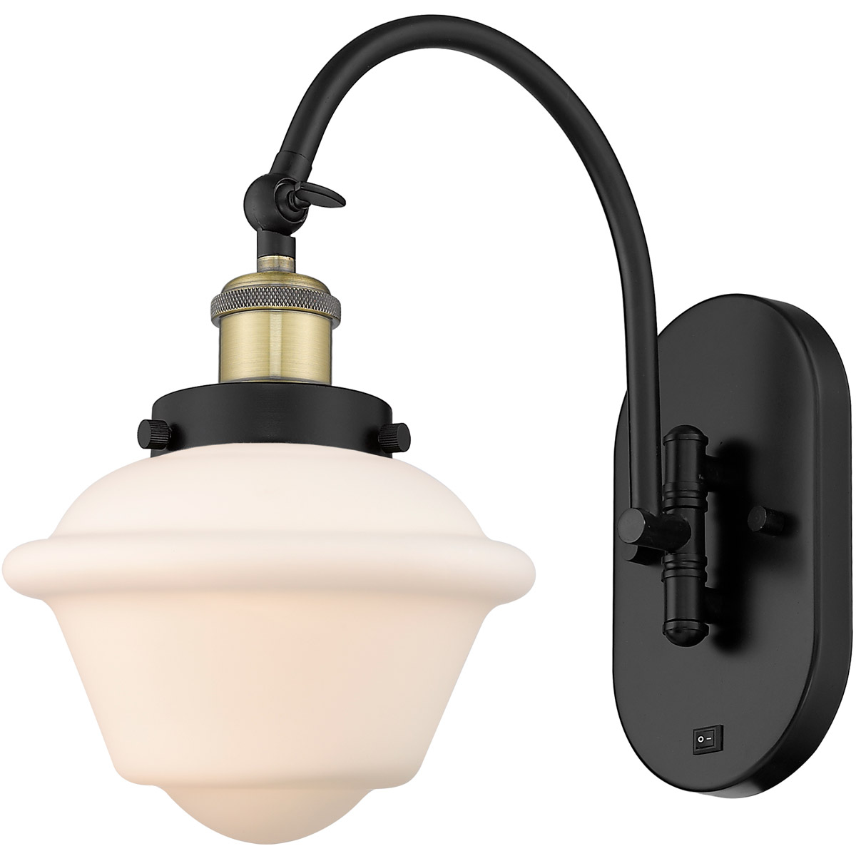 Franklin Restoration Oxford LED 8 inch Black Antique Brass Sconce Wall Light
