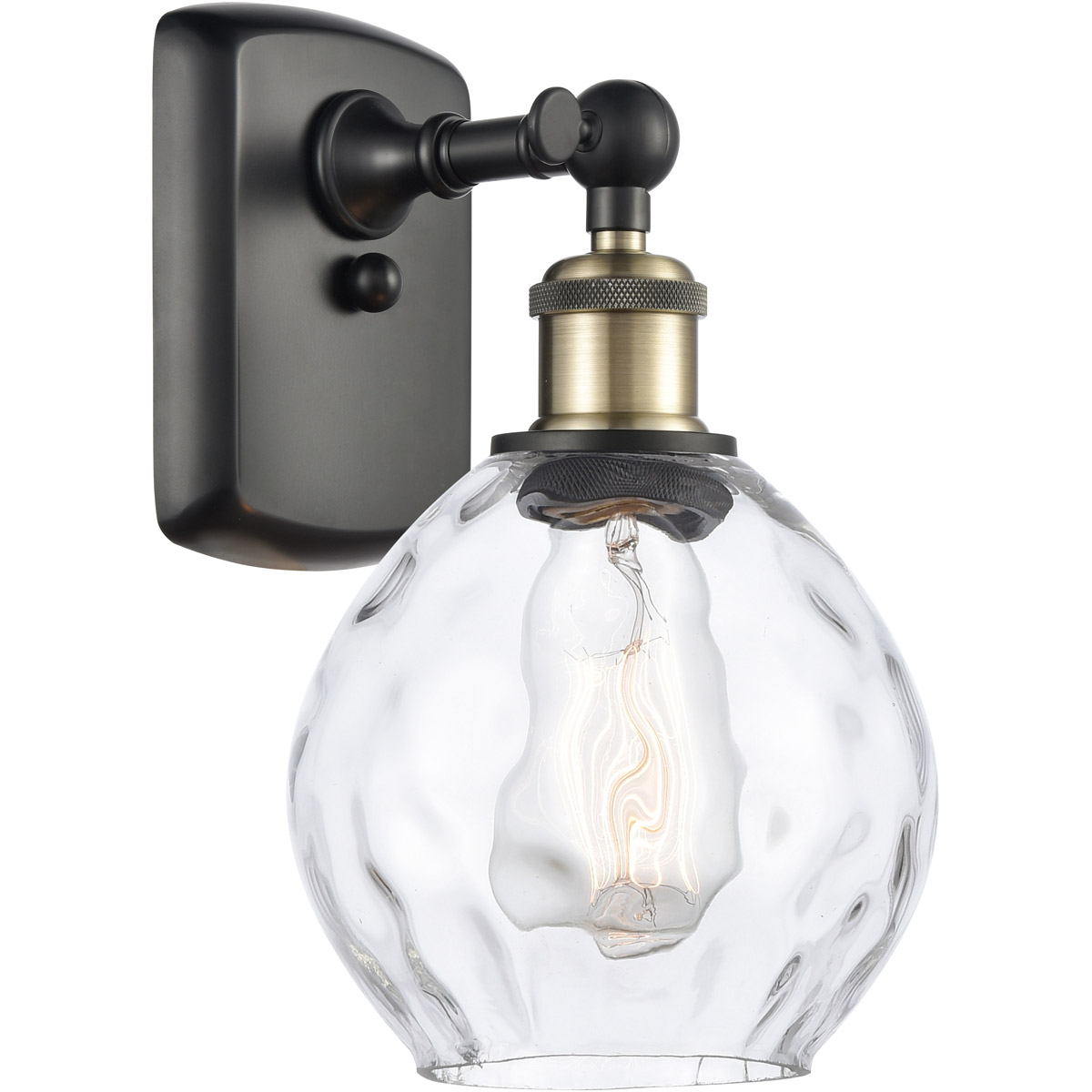 Ballston Small Waverly 1 Light 6 inch Black Antique Brass Sconce Wall Light, Ballston