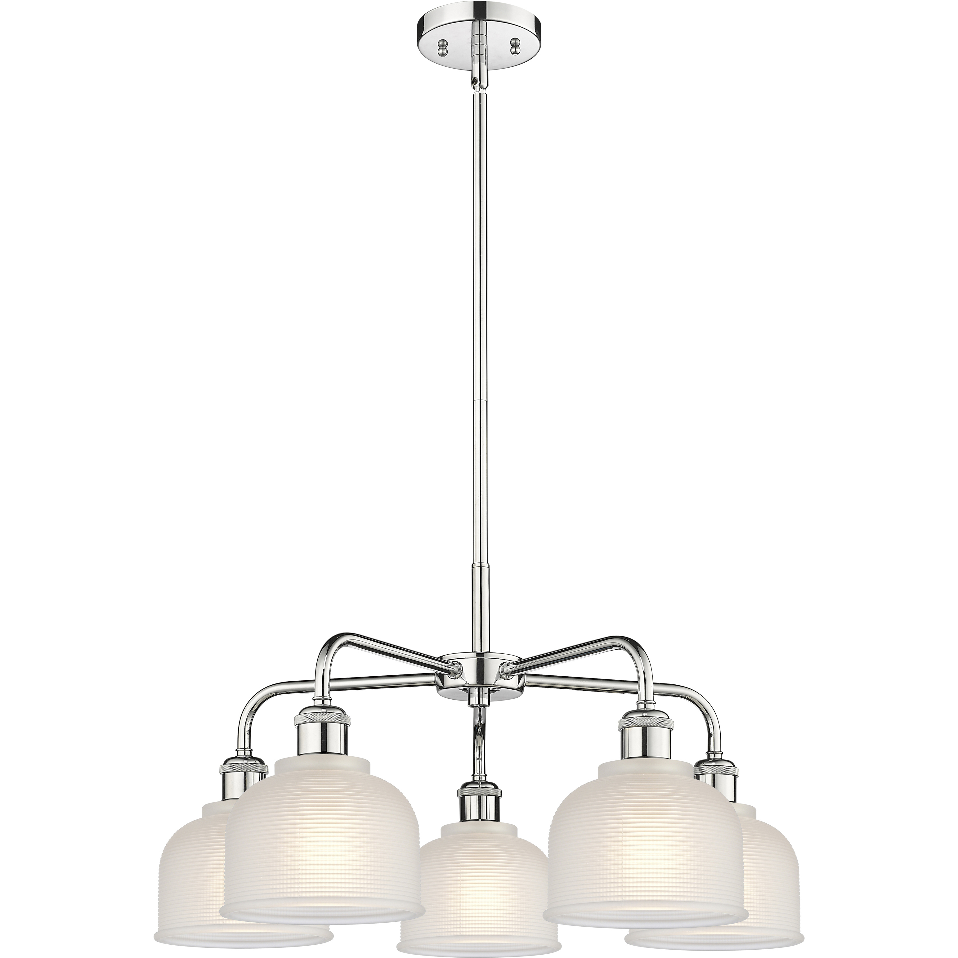 Dayton 5 Light 23.5 inch Polished Chrome Chandelier Ceiling Light in White