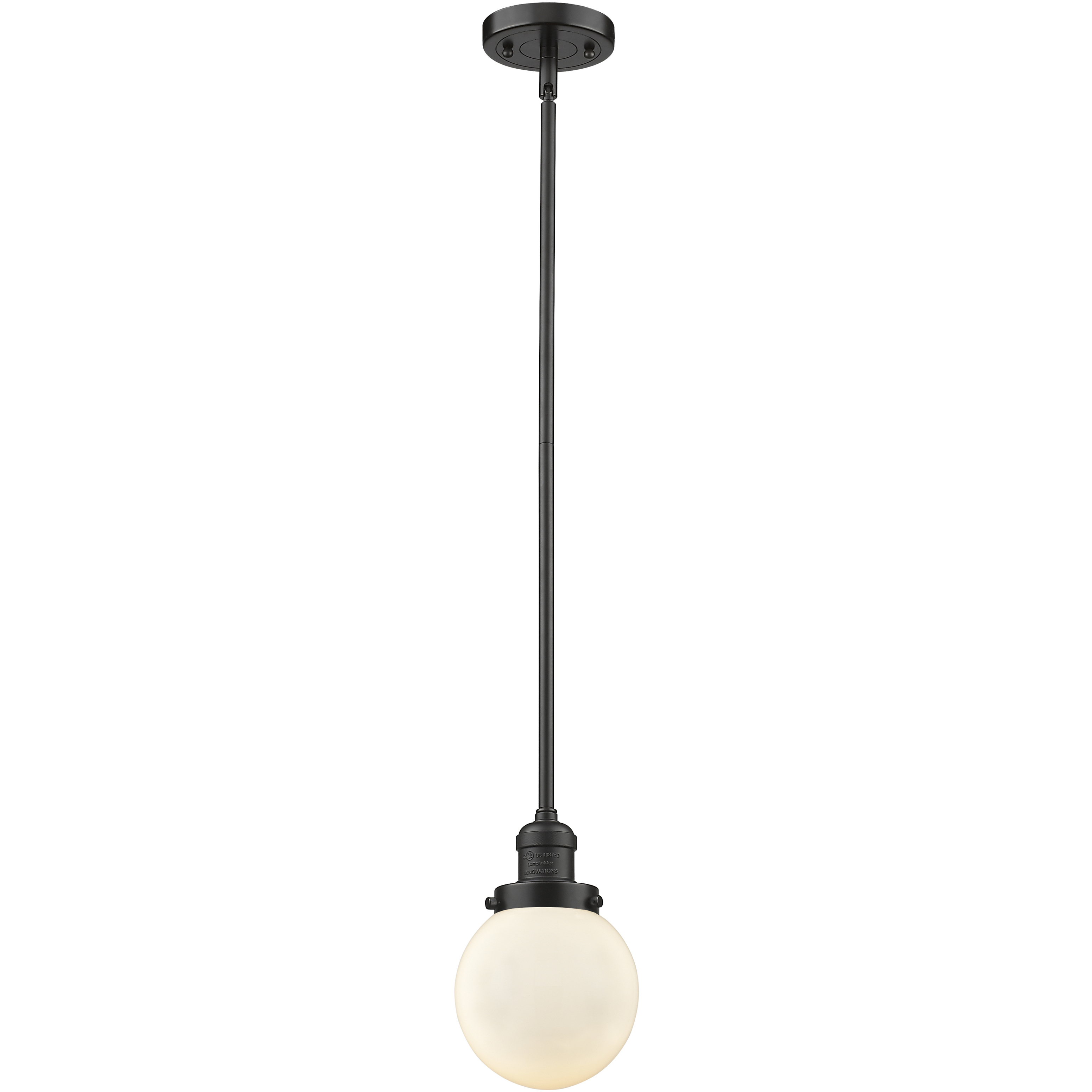 Franklin Restoration Beacon 1 Light 6 inch Oil Rubbed Bronze Mini Pendant Ceiling Light in Incandescent, Matte White, Franklin Restoration