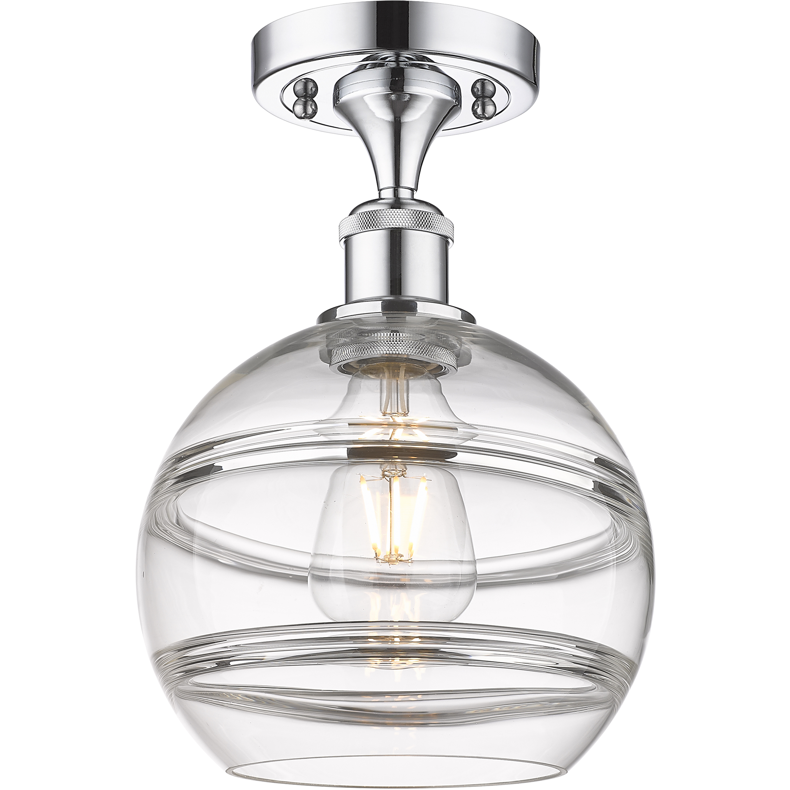 Edison Rochester 1 Light 8 inch Polished Chrome Semi-Flush Mount Ceiling Light