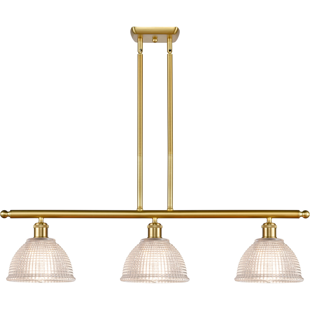 Ballston Arietta 3 Light 36 inch Satin Gold Island Light Ceiling Light, Ballston