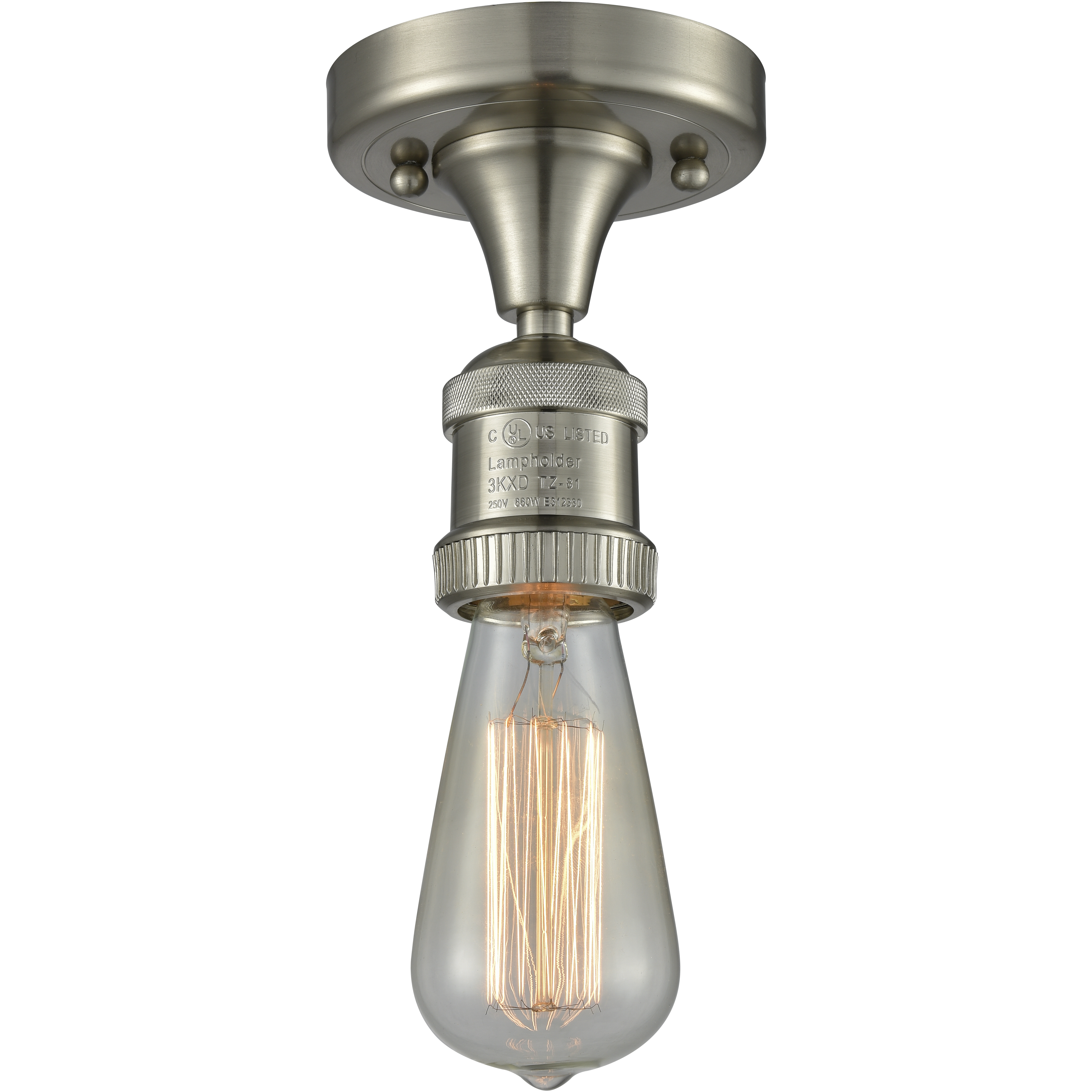 Franklin Restoration Bare Bulb LED 4.5 inch Brushed Satin Nickel Semi-Flush Mount Ceiling Light