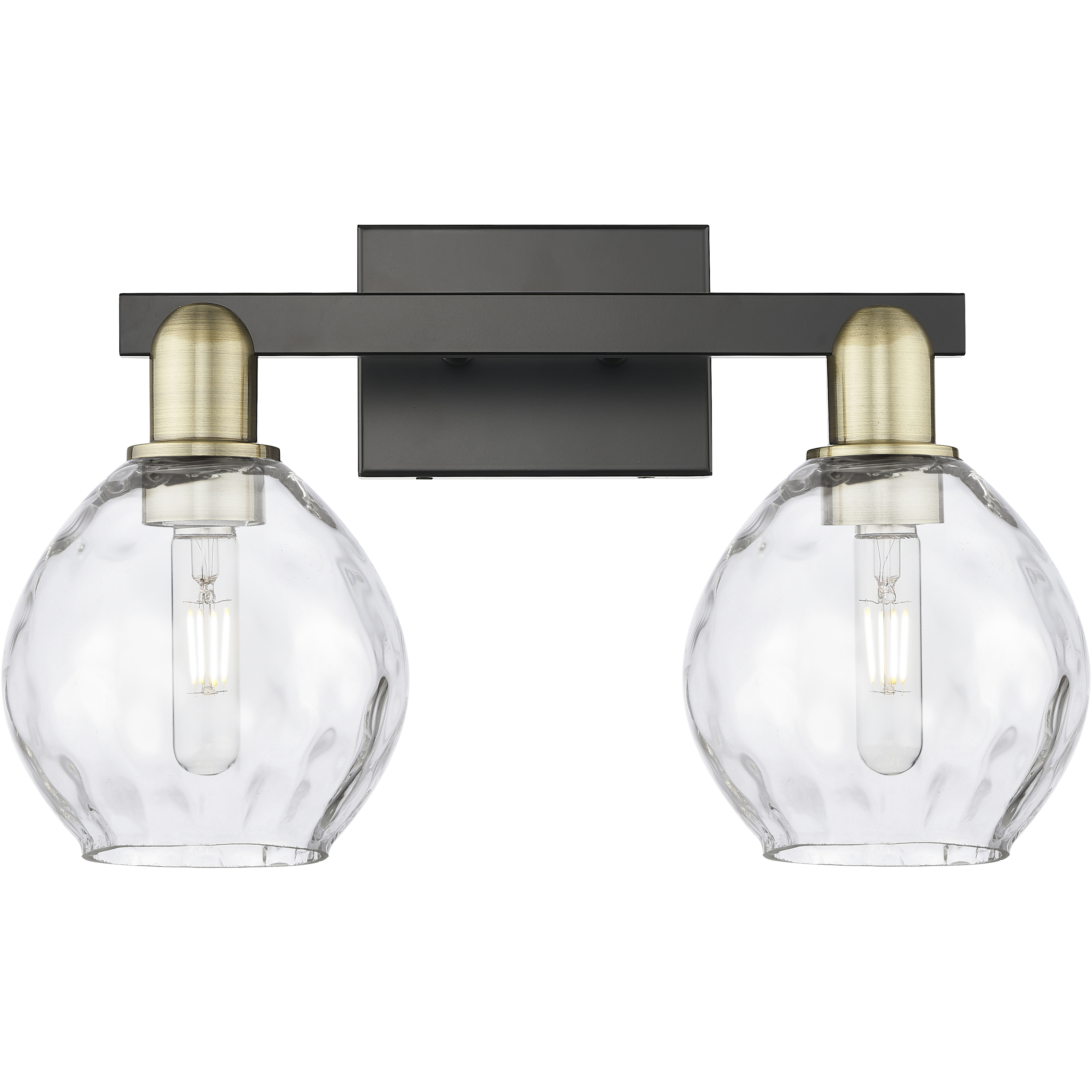 Arcadia Waverly 2 Light 17 inch Black Antique Brass Bath Vanity Light Wall Light