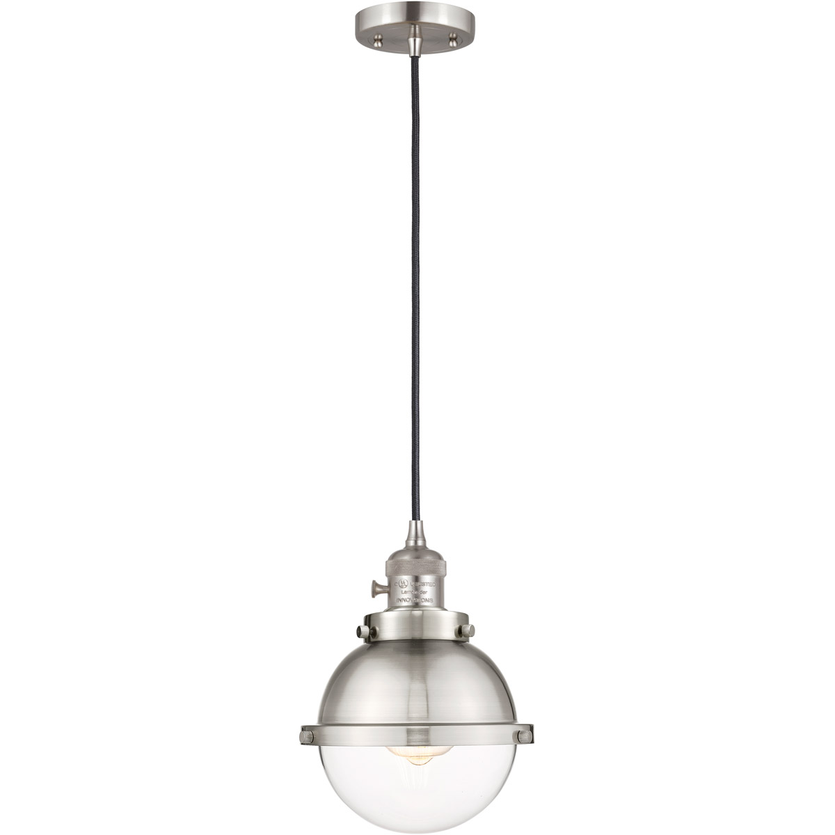 Franklin Restoration Hampden LED 7.25 inch Brushed Satin Nickel Mini Pendant Ceiling Light in Clear Glass
