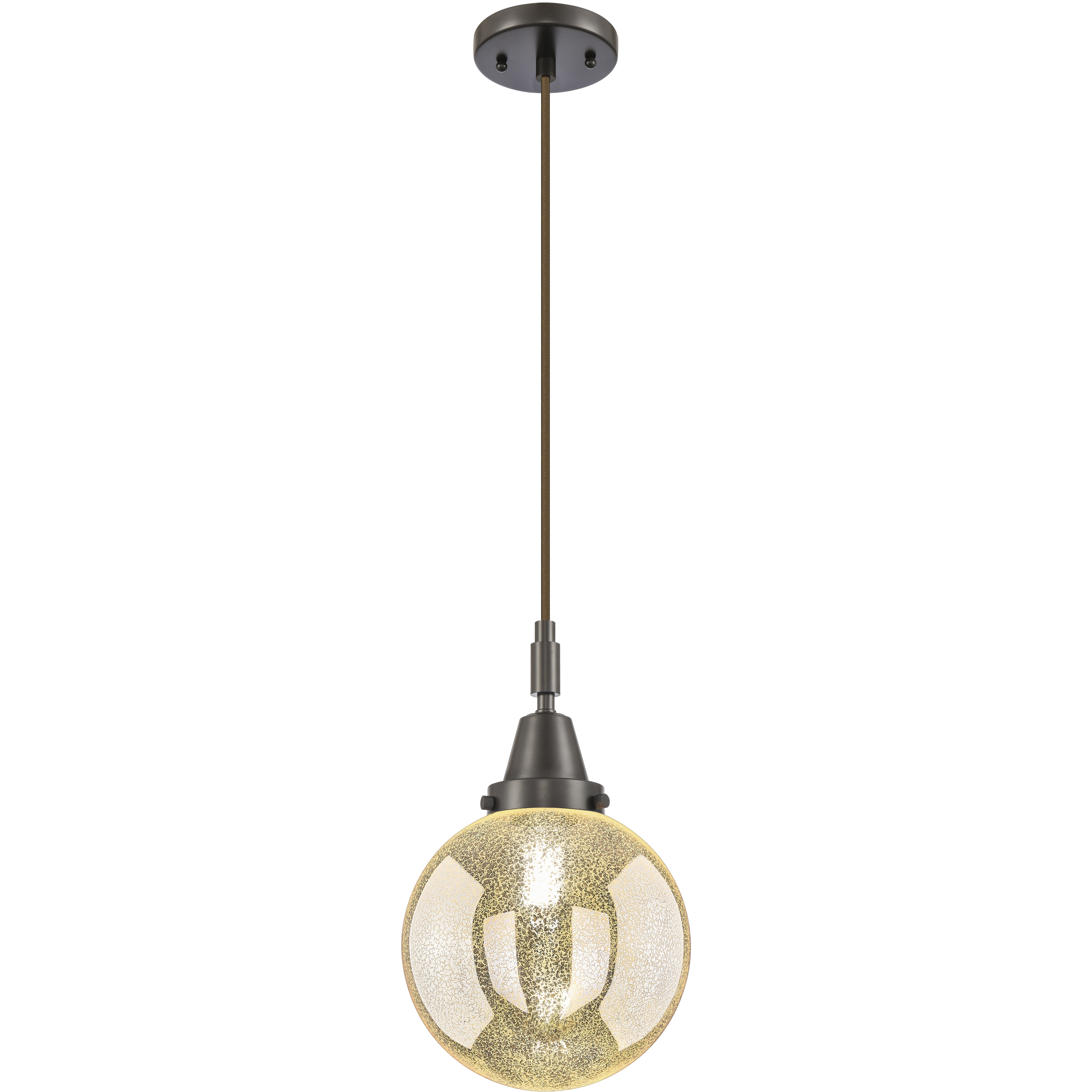 Beacon 1 Light 8 inch Oil Rubbed Bronze Mini Pendant Ceiling Light in Mercury Glass