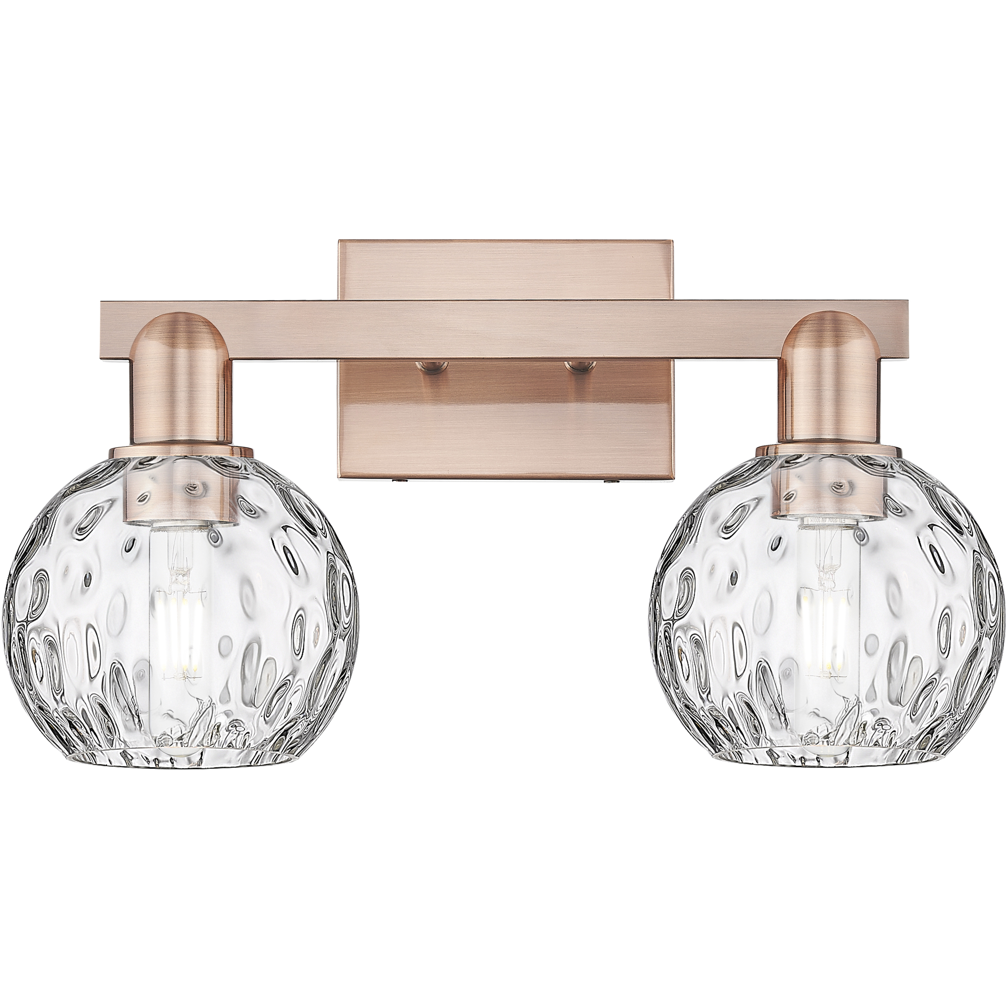 Arcadia Athens Water Glass 2 Light 17 inch Antique Copper Bath Vanity Light Wall Light