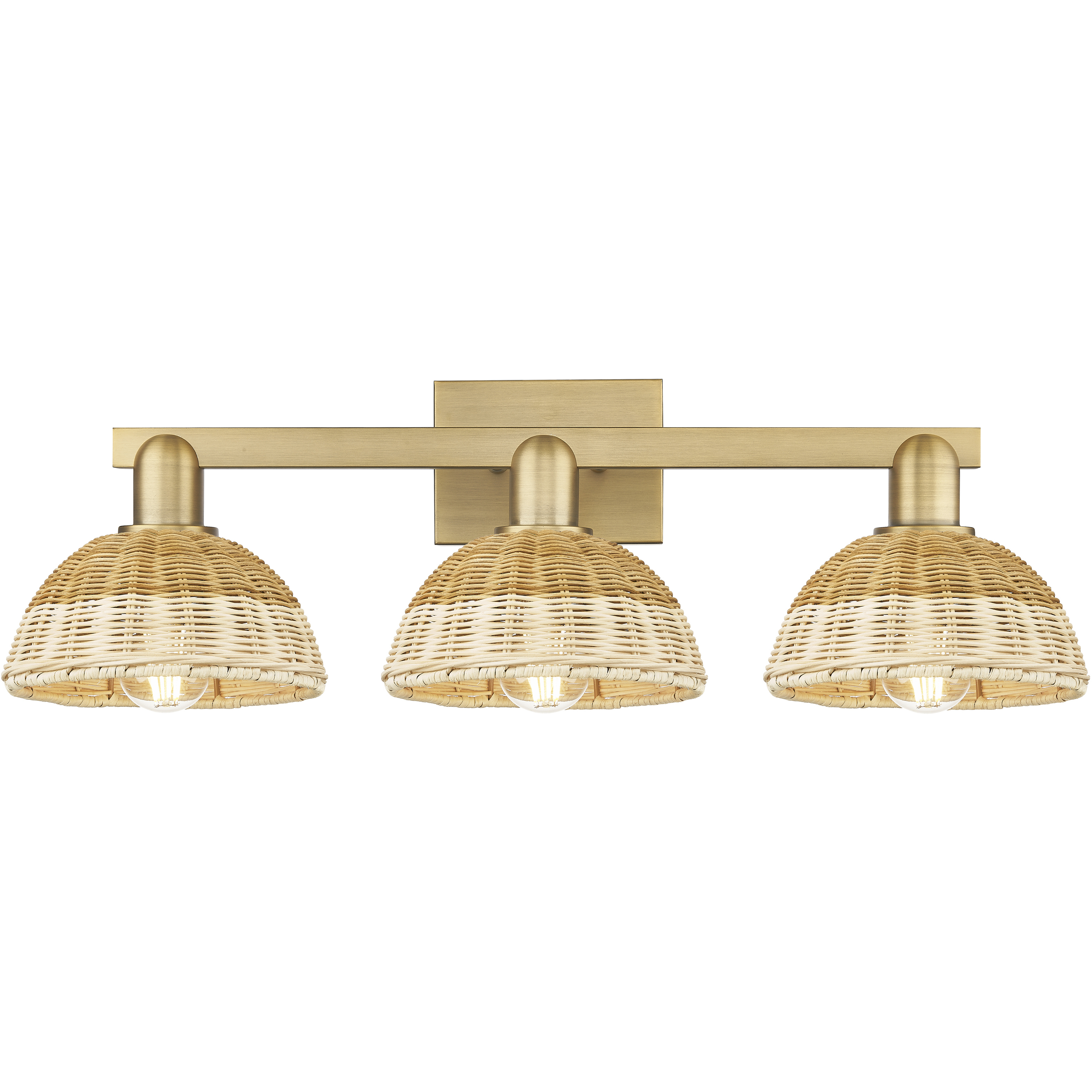 Natural Ballston Dome 3 Light 26 inch Brushed Brass Bath Vanity Light Wall Light