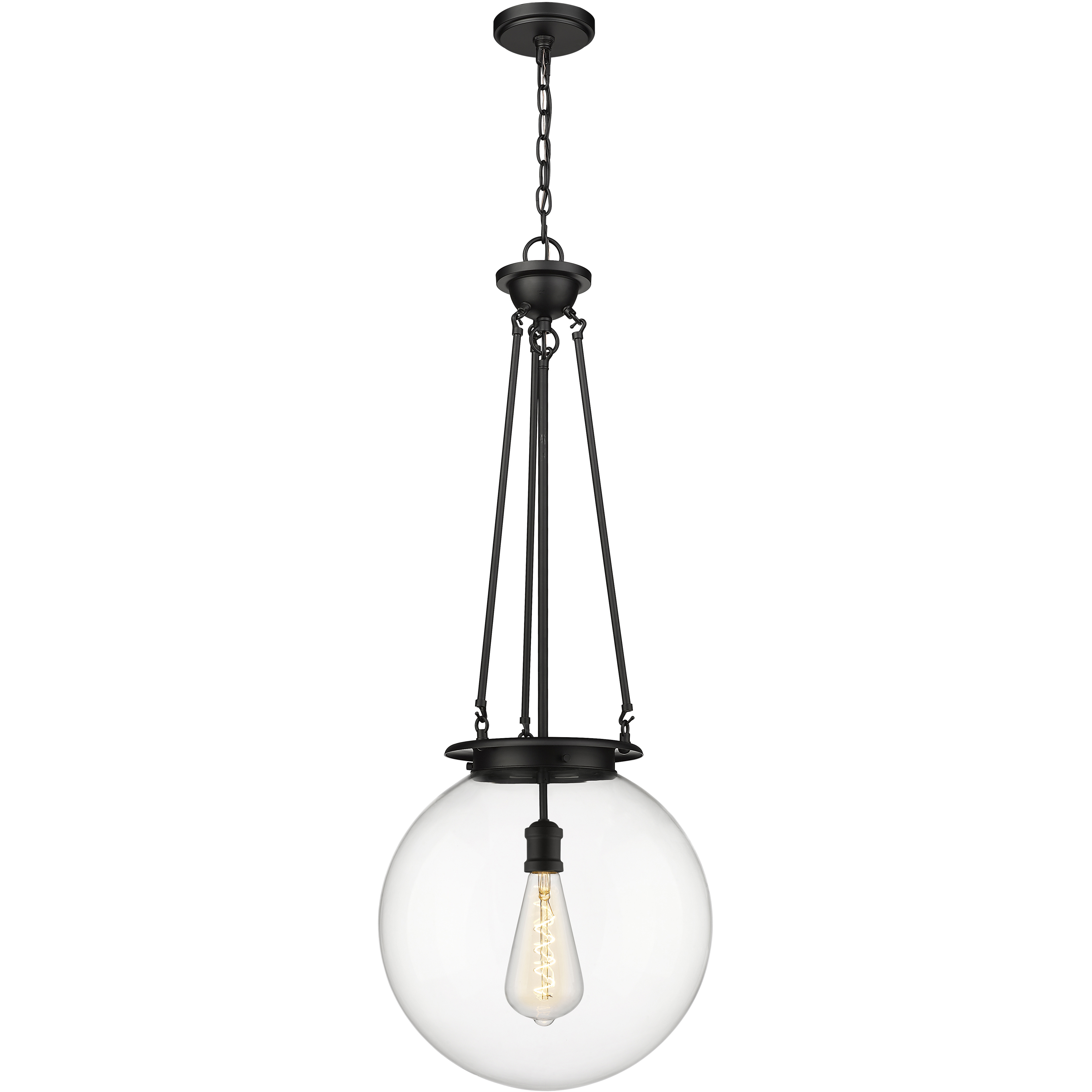 Beacon 1 Light 15.75 inch Matte Black Pendant Ceiling Light