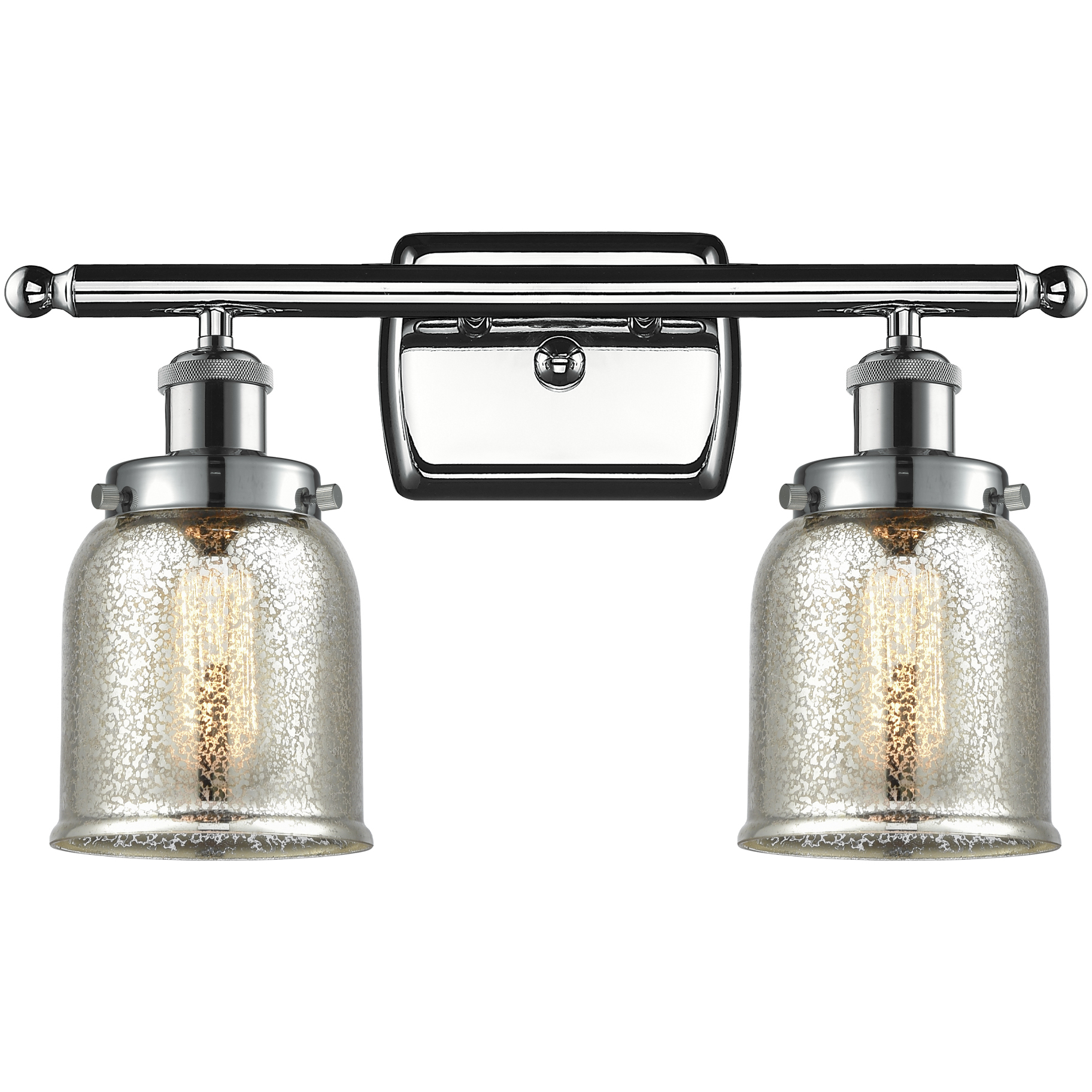 Small Bell 2 Light 16 inch Polished Chrome Bath Vanity Light Wall Light, Ballston