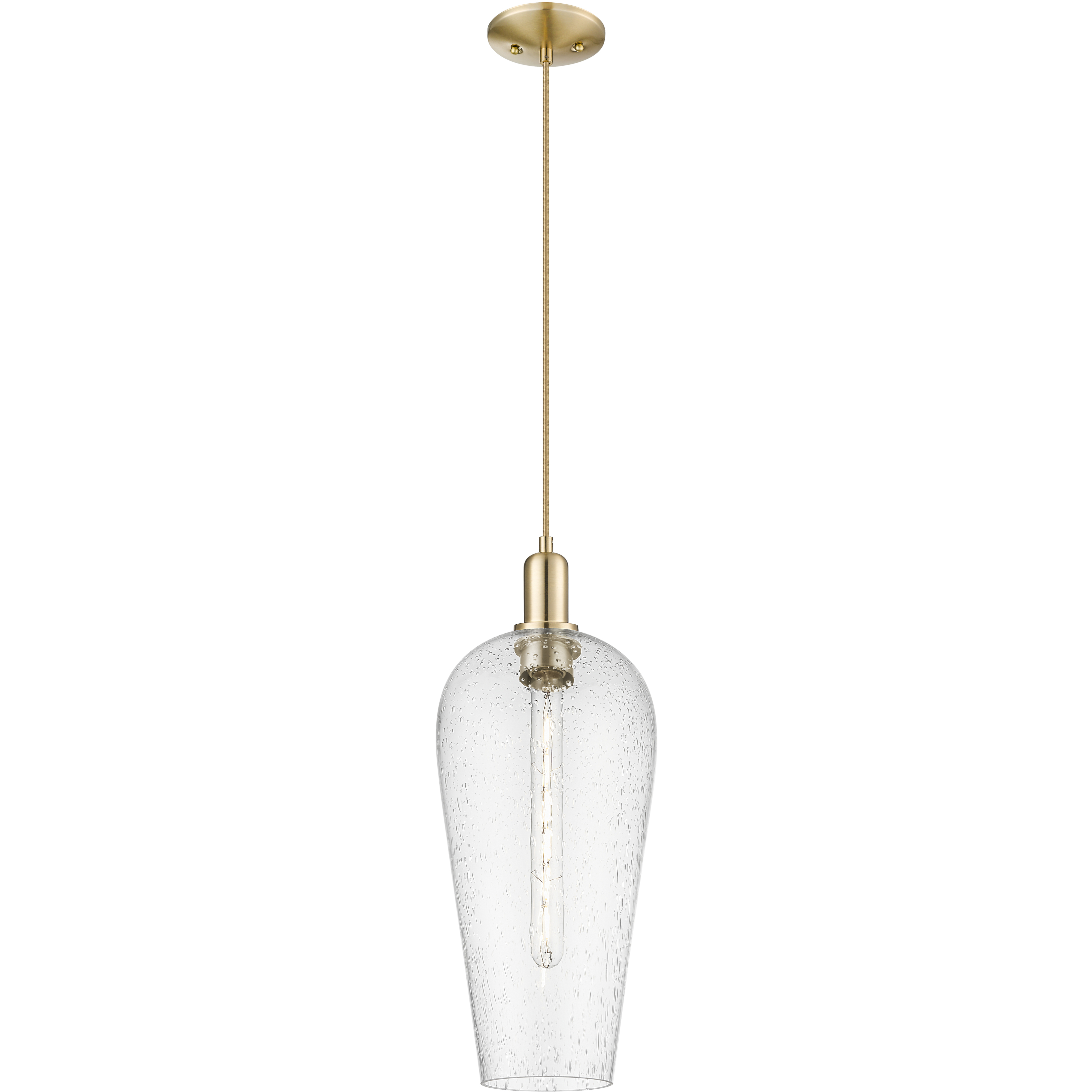Chelsea 1 Light 8 inch Champagne Bronze Mini Pendant Ceiling Light in Seedy Deco Swirl Glass