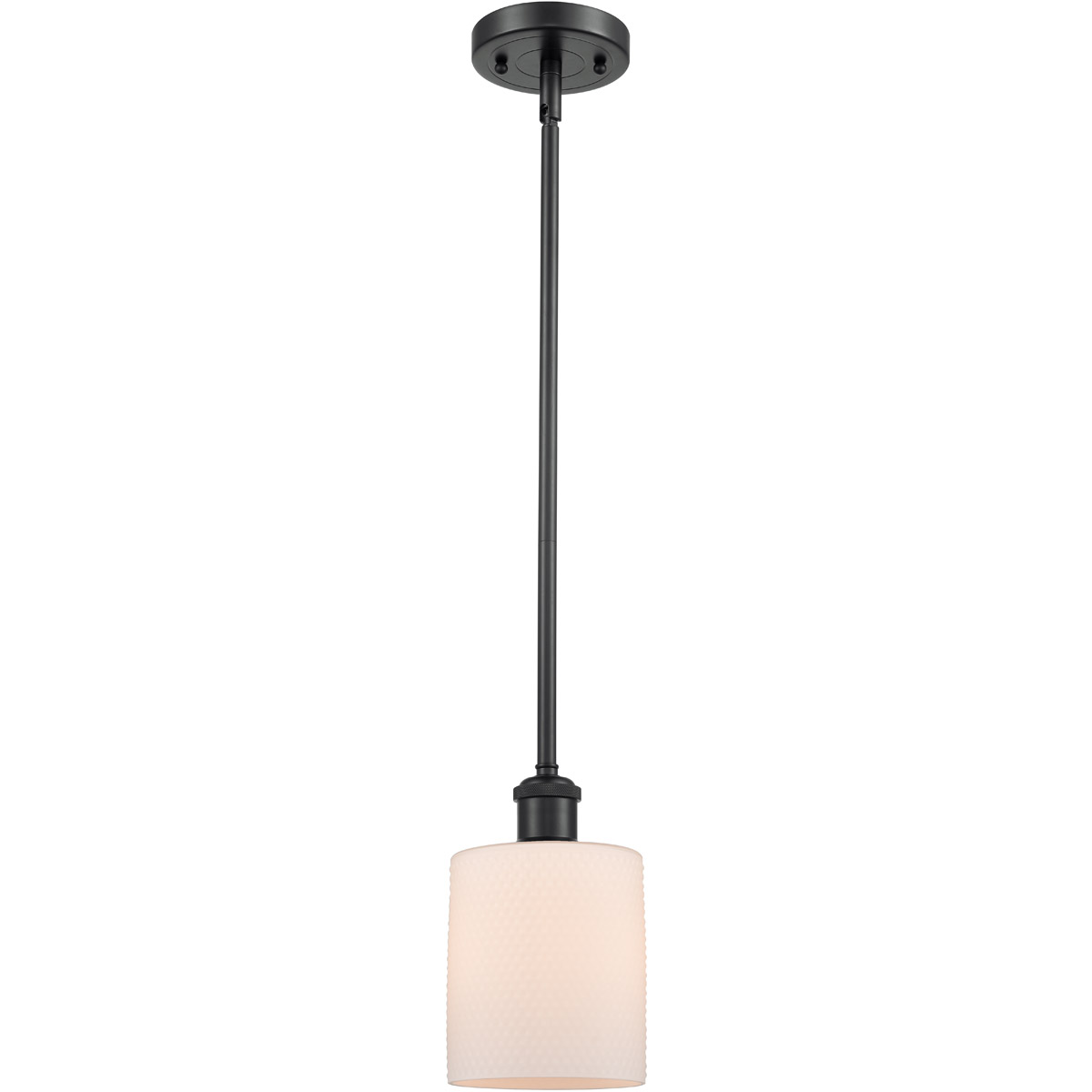 Ballston Cobbleskill 1 Light 5 inch Matte Black Pendant Ceiling Light in Matte White Glass, Ballston
