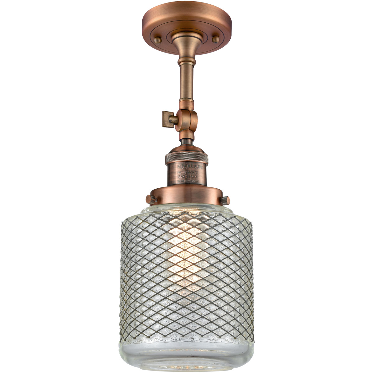 Franklin Restoration Stanton 1 Light 6 inch Antique Copper Semi-Flush Mount Ceiling Light, Franklin Restoration